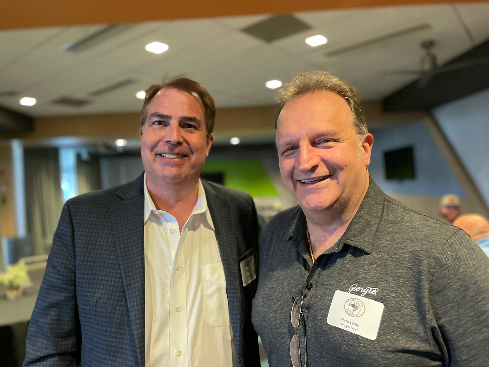 Thomas Cags of Windmill Farms and Mark Leone of Giorgio Fresh. 