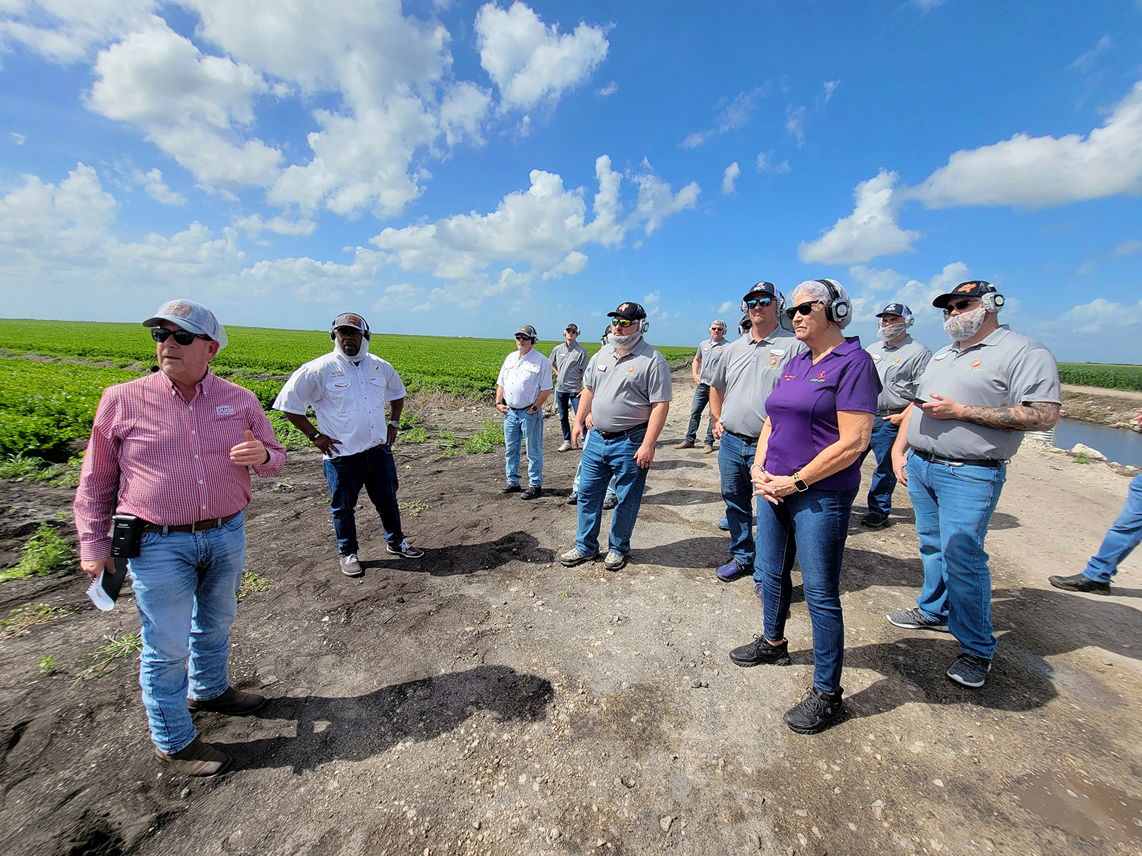 Sam Jones tells the group of the seed-to-harvest life of celery.