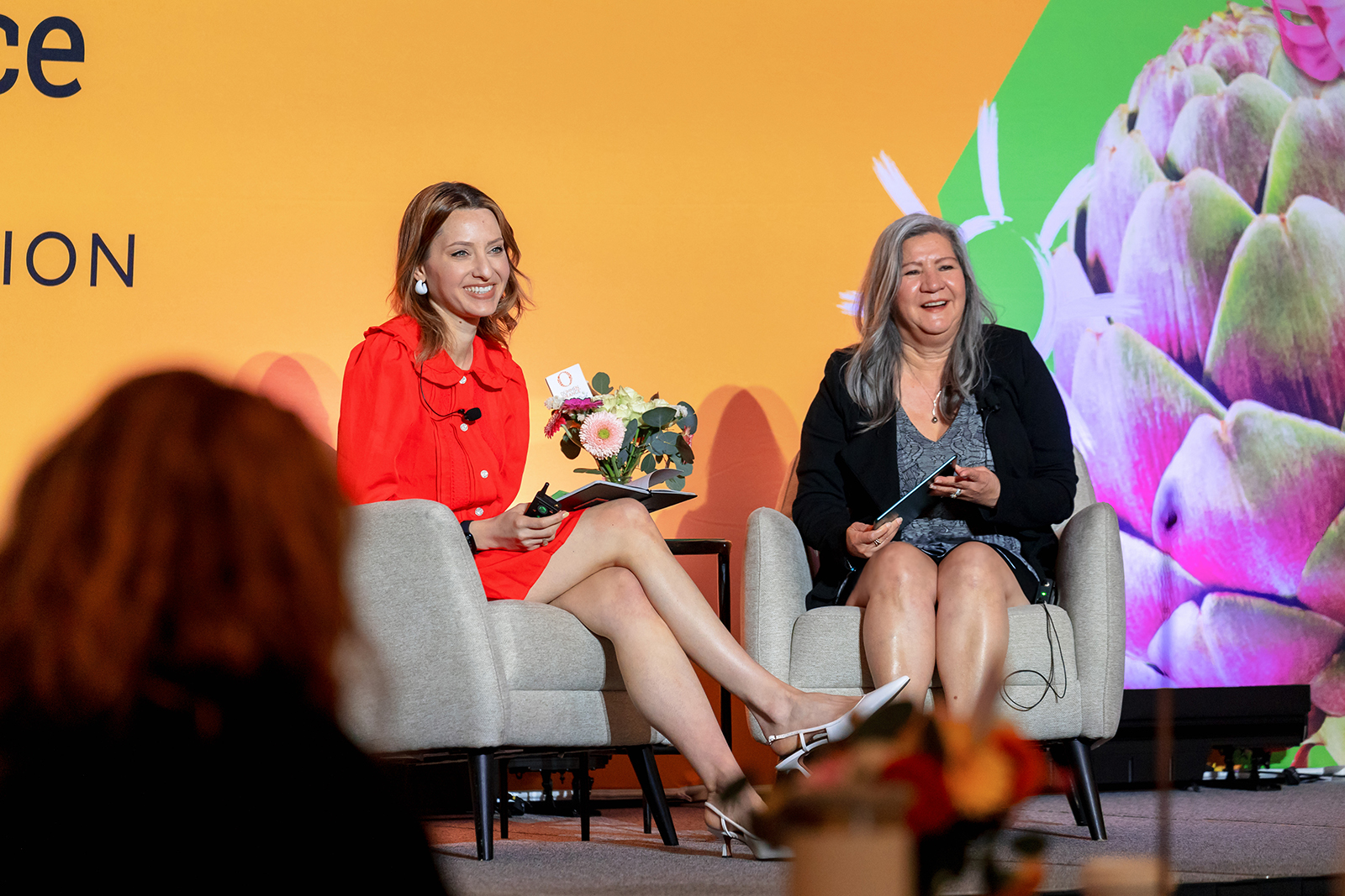 Sara Neagu-Reed, director of production and environmental policy at IFPA, discussed advocacy for women in the fresh produce industry with Amalia Zimmerman Lommel, director of social responsibility at Good Farms.