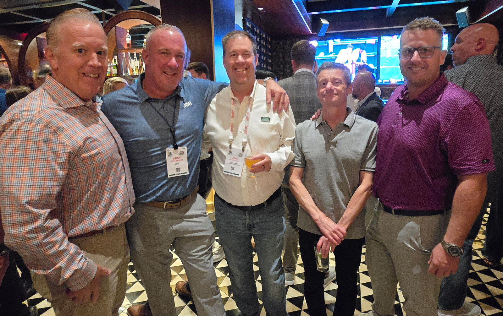 Rob Johnson of BJ’s, Brian Maguire of JOH, Chad Nichols of Sugar Foods/Fresh Gourmet, Charles Olins of Saco Foods and Ryan Johnson of BJ’s.