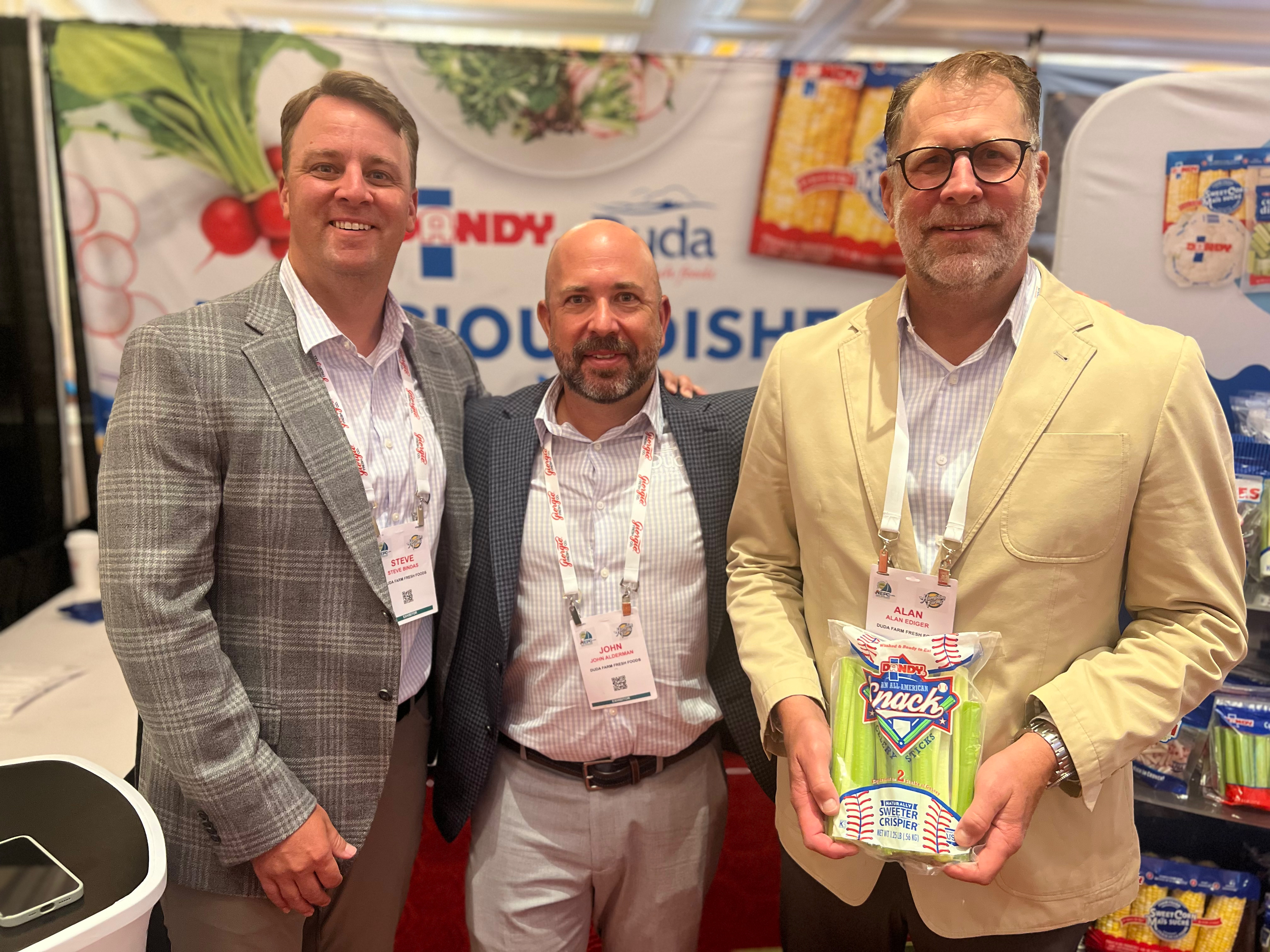 At the Duda Farm Fresh Vegetables booth were Steve Bindas, John Alderman and Alan Ediger.