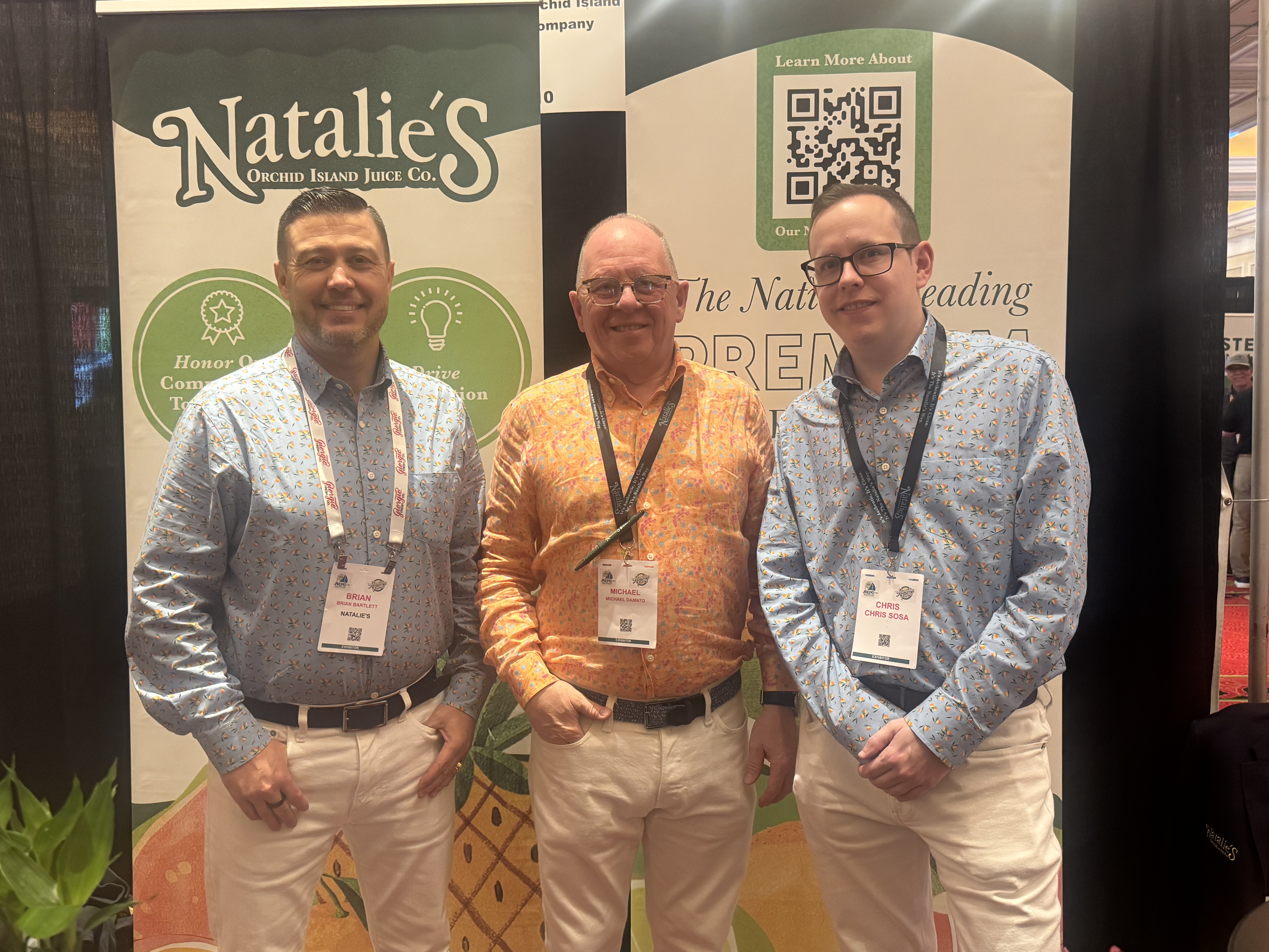 Brian Bartlett, Michael Damato and Chris Sosa of Natalie’s Orchid Island Juice Co.