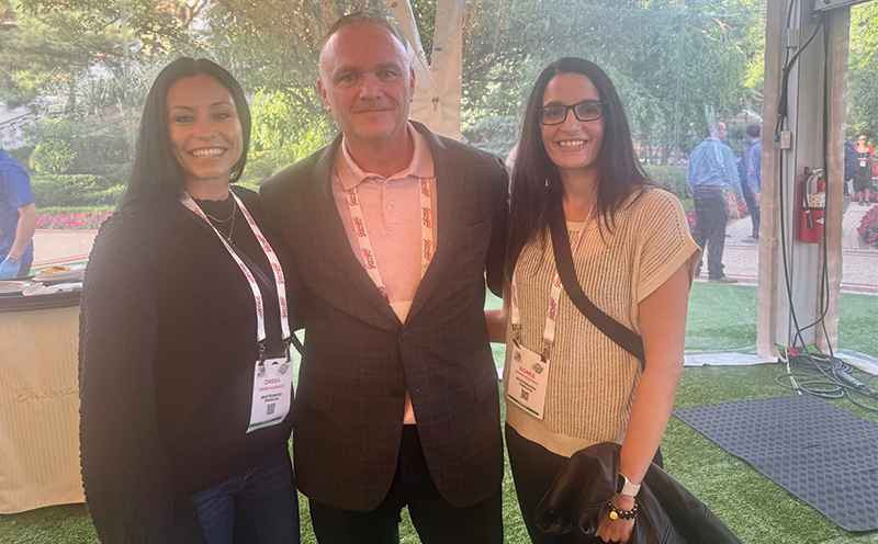 Crissa Kudroch of Mastronardi Produce with David Dearborn of C&S Wholesale and Agnes Boutros of Mastronardi Produce.