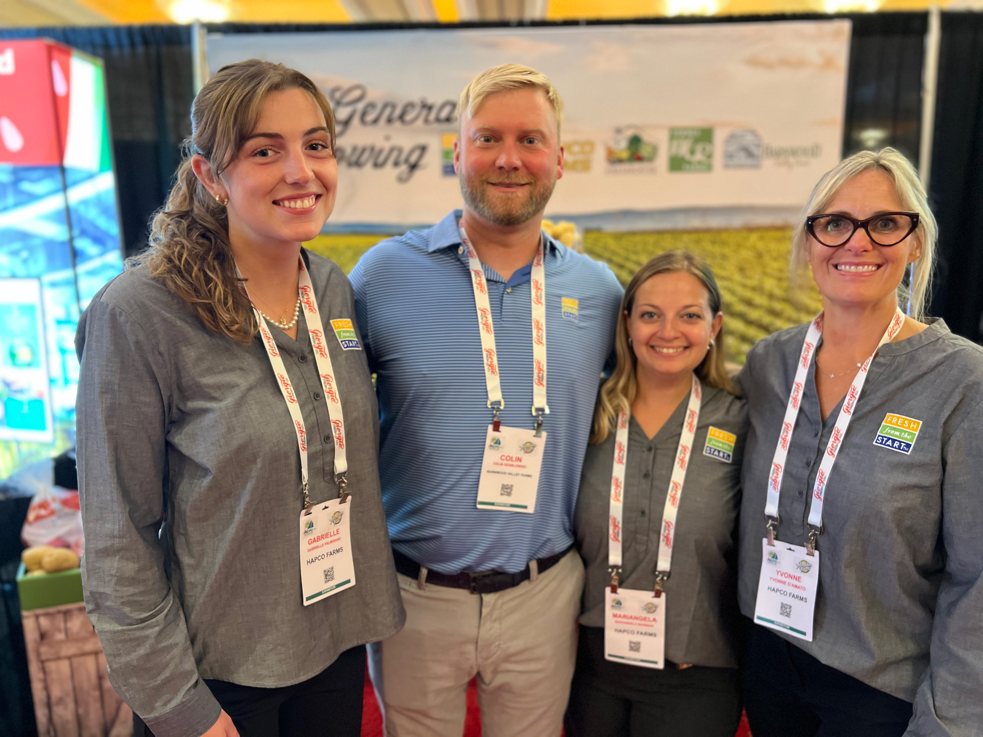 Gabby Palmisano, Colin Szawlowski, Mariangela Barbieri and Yvonne D’Amato at the Hapco Farms booth.
