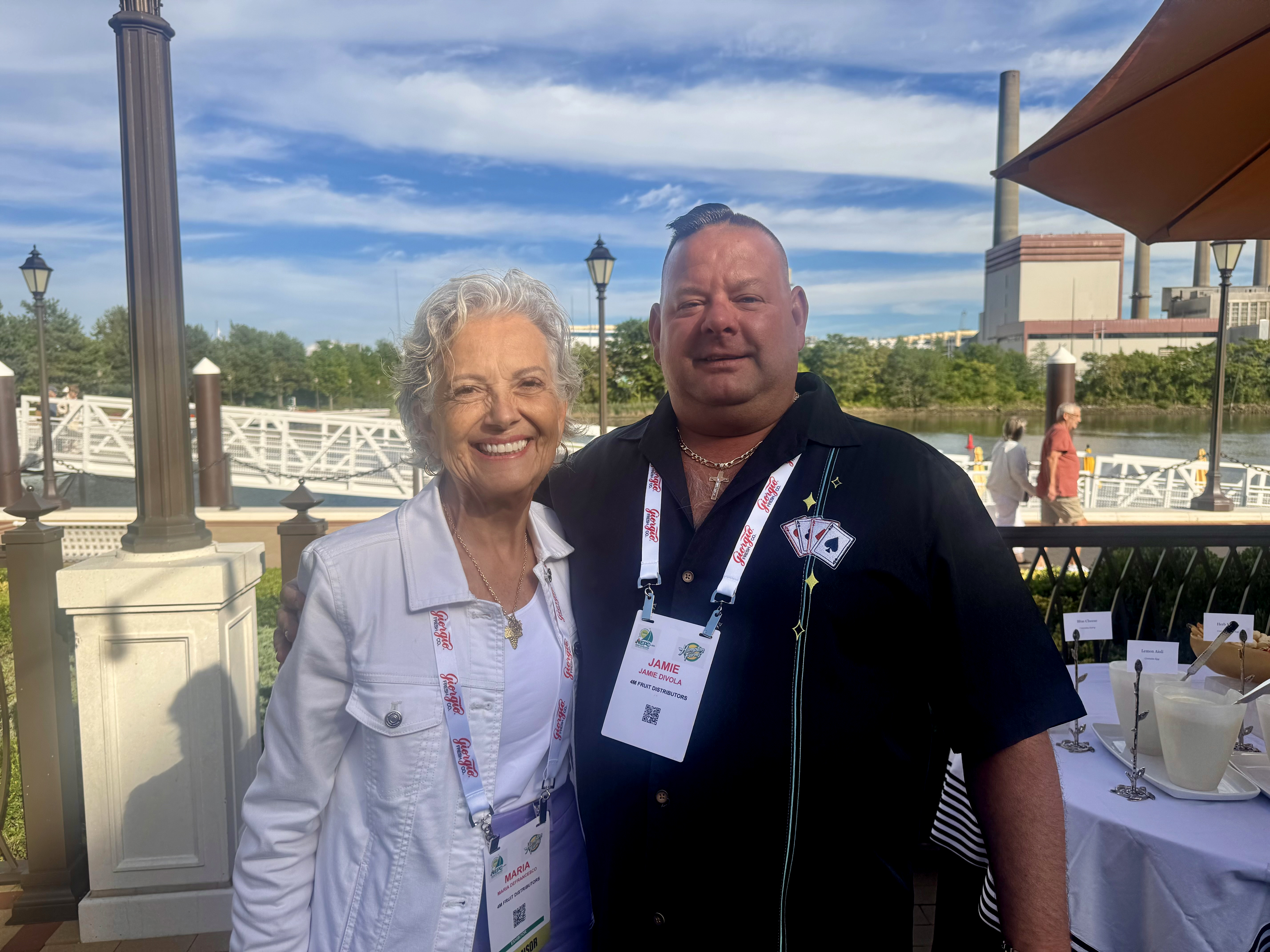 Maria DeFrancesco and Jamie Divola of 4M Fruit Distributors.