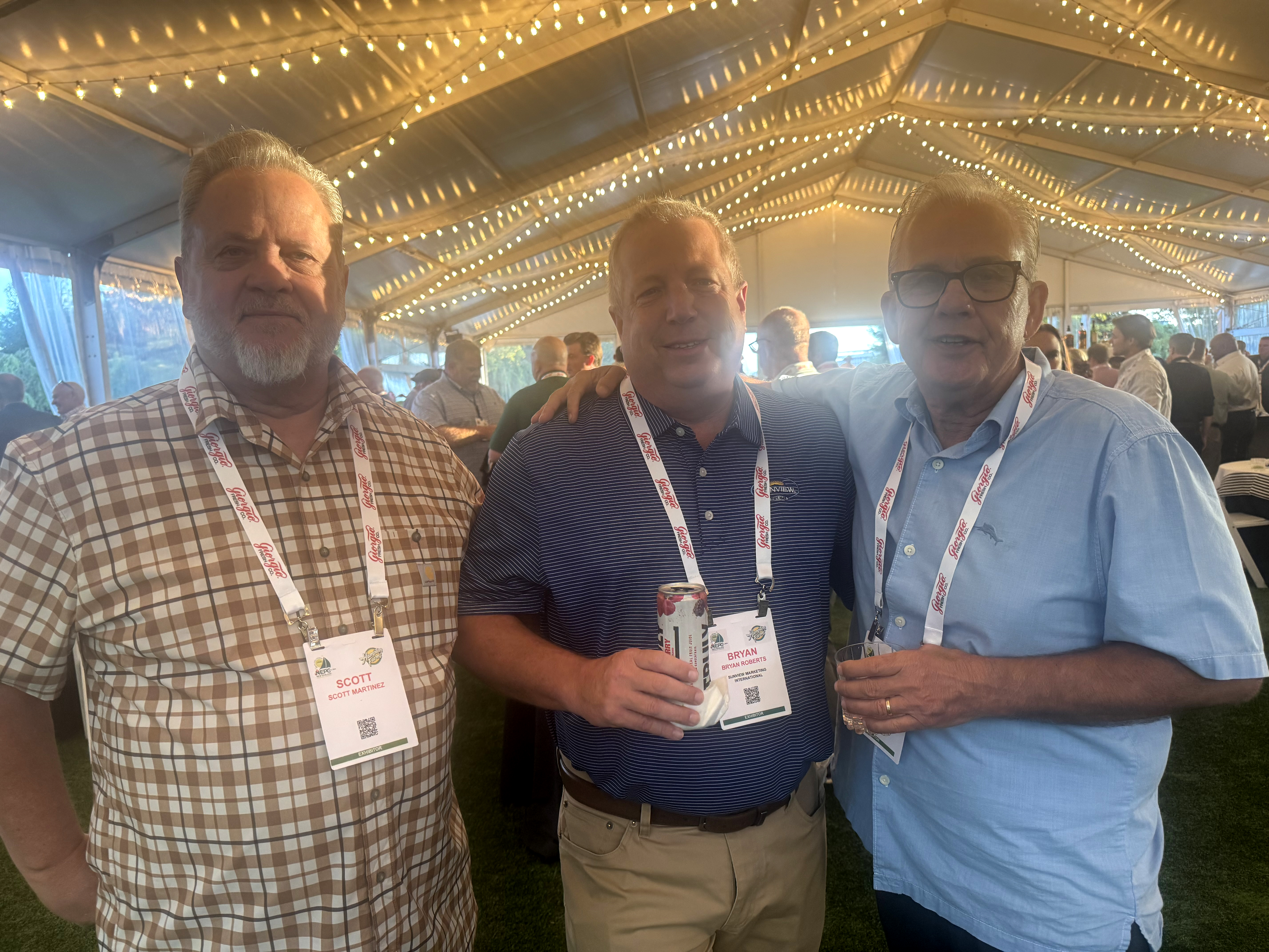 Scott Martinez of Rivermaid with Bryan Roberts of Sunview Marketing International and Bob Catinella of US Pears.