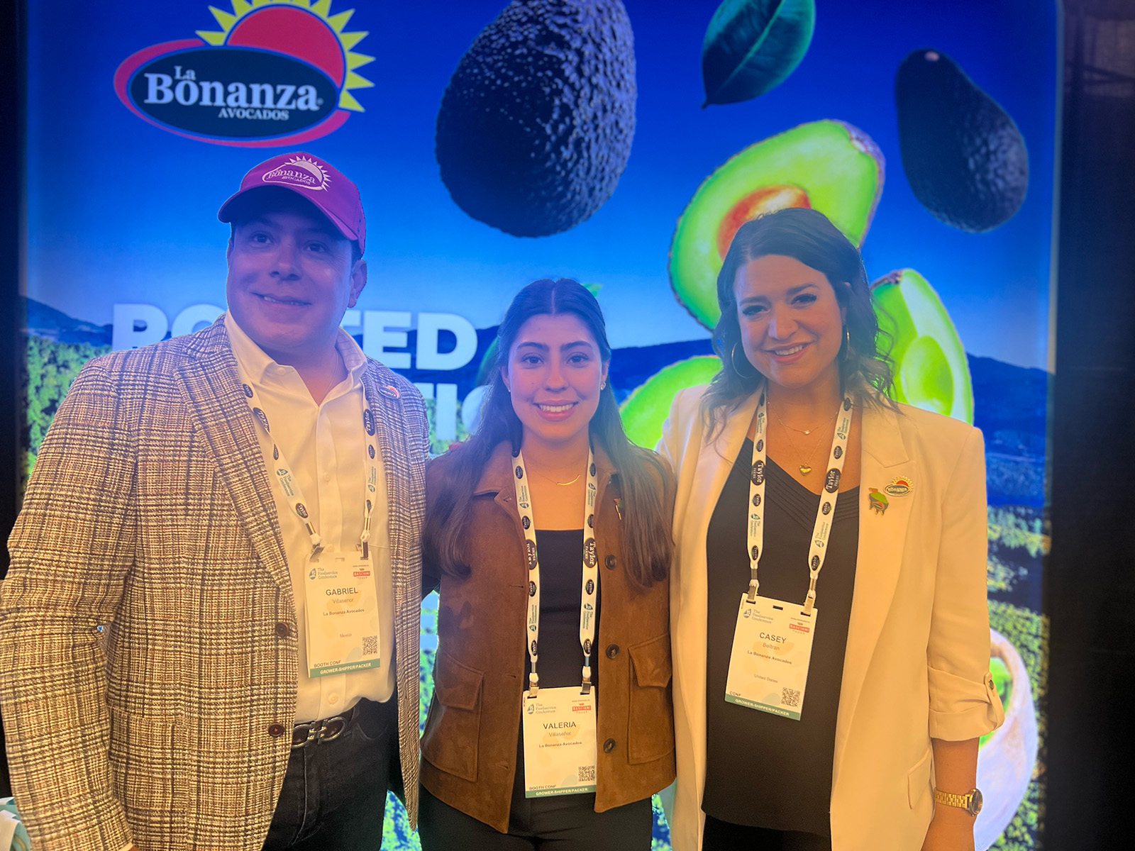 Gabriel Villaseñor, Valeria Villaseñor and Casey Evans Beltran of La Bonanza Avocados.