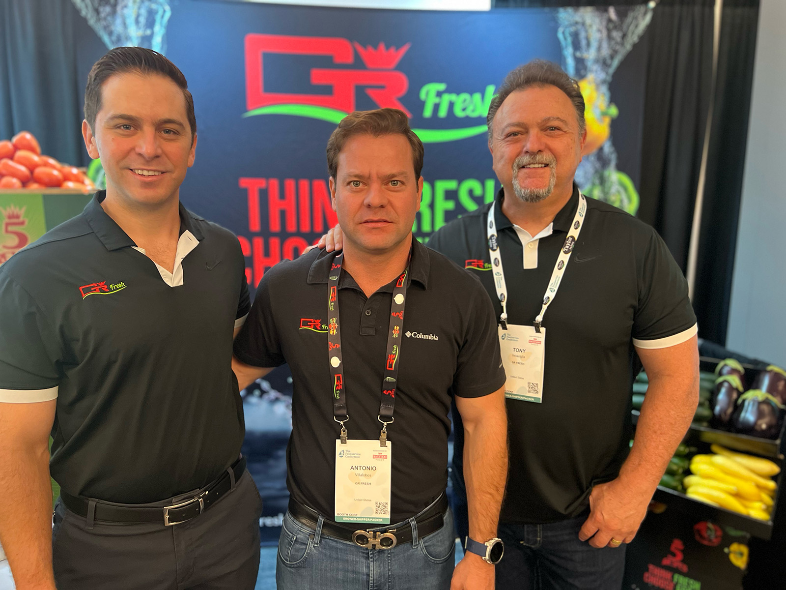 Luis Webb, Antonio Villalobos and Tony Incaviglia of GR Fresh.