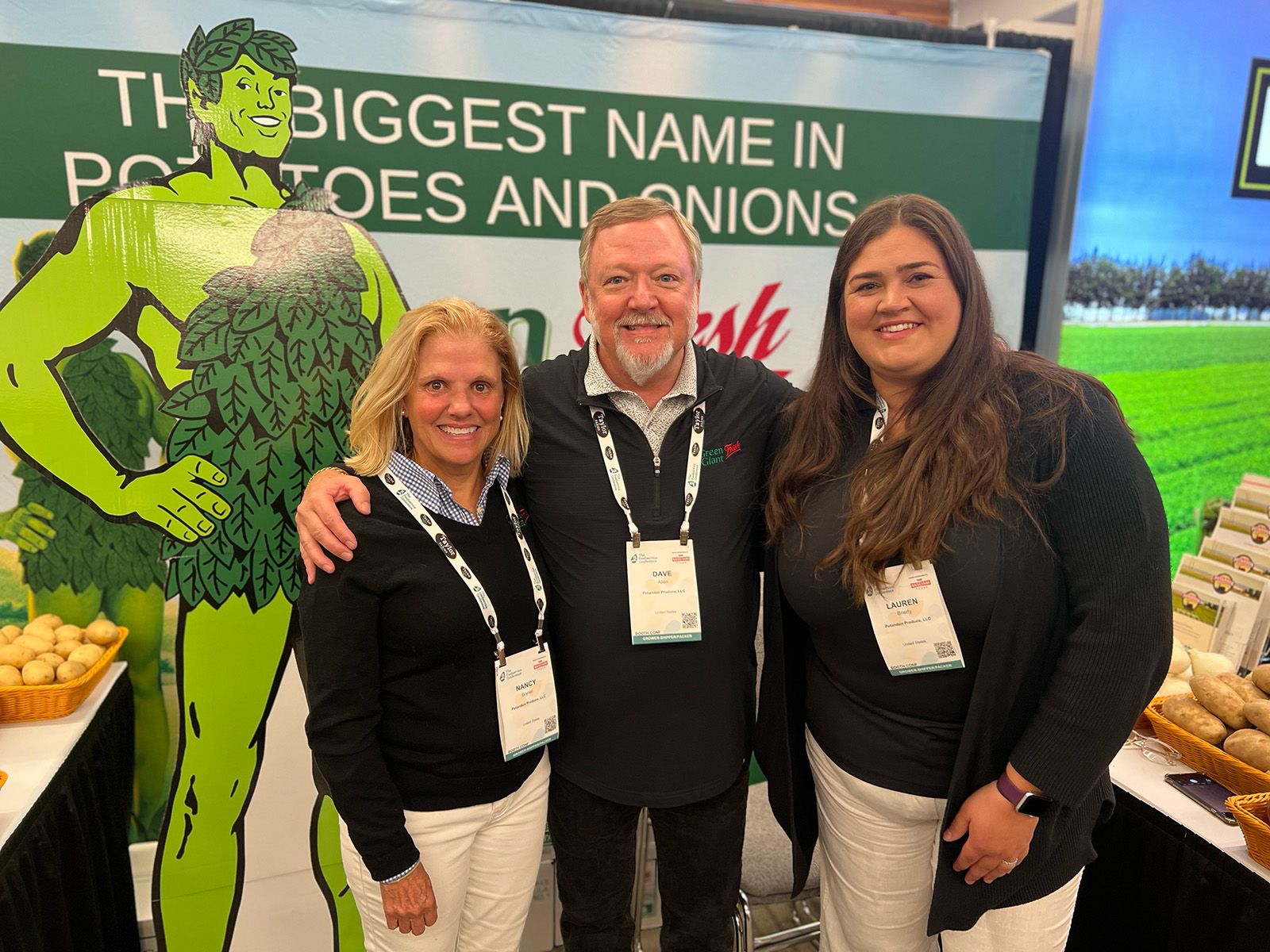 Nancy Bryner, Dave Allen and Lauren Brierly of Potandon Produce.