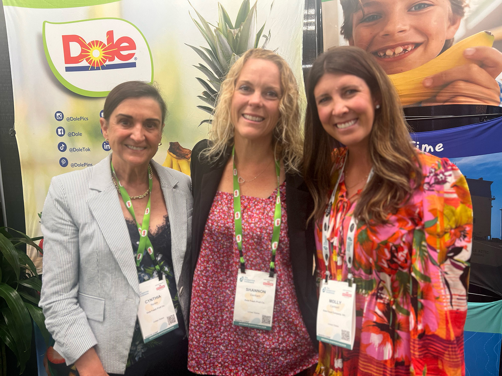 Cynthia Nunes, Shannon Denham and Molly Cantwell of Dole.