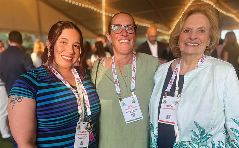 Juliemar Rosado of the National Watermelon Promotion Board, Meg Buchsbaum of the National Mango Board and Cece Krumrine, who represented both organizations during her career prior to retirement.