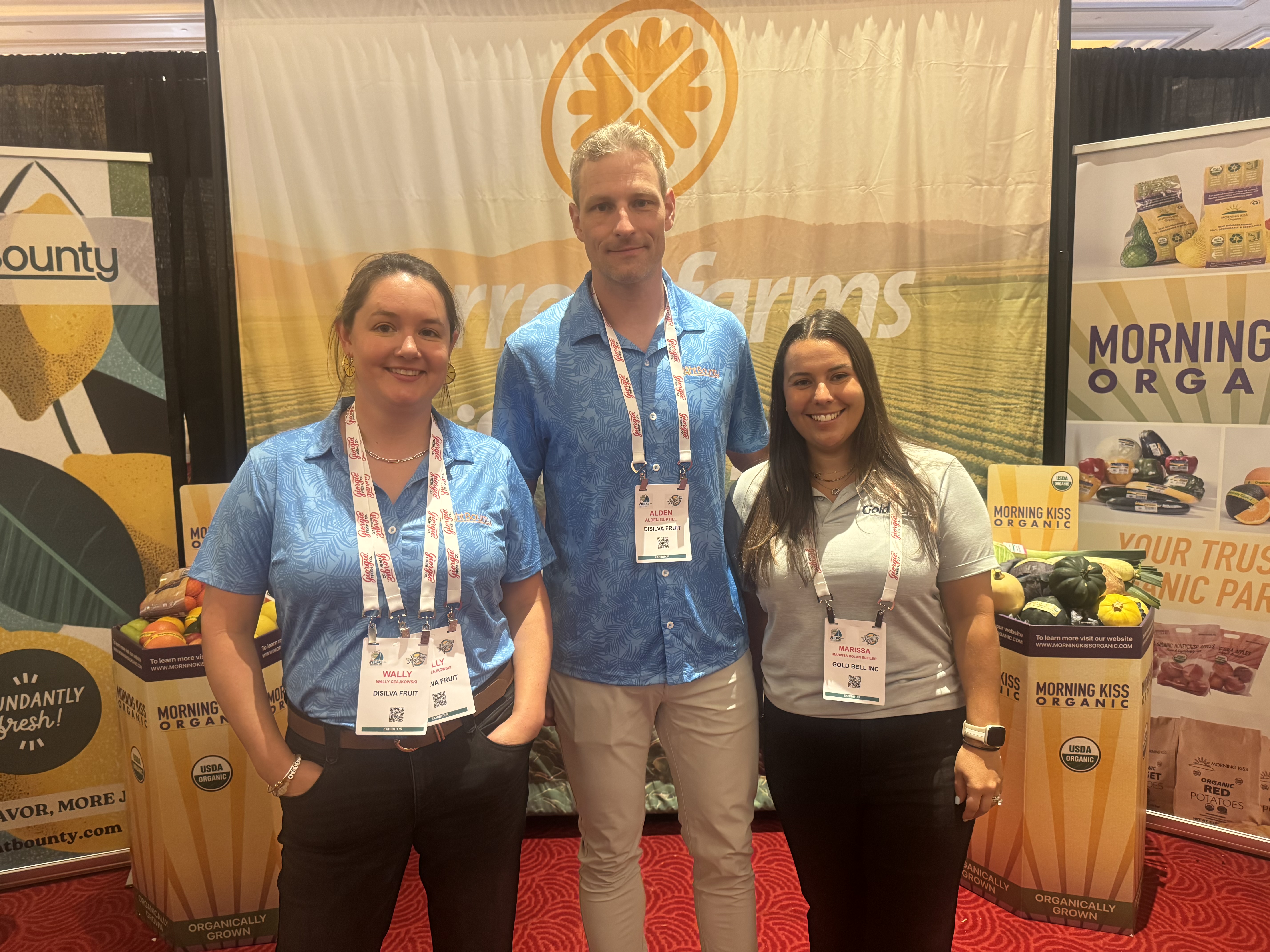 Nelly Czajkowski and Alden Guptill of Disilva Fruit with Marissa Dolan Bleiler of Gold Bell Inc.