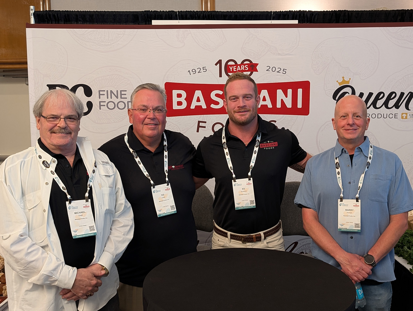 Michael Gagelz, Ed Casel, Ed Wuensch and Barry Peirson of Basciani Foods.