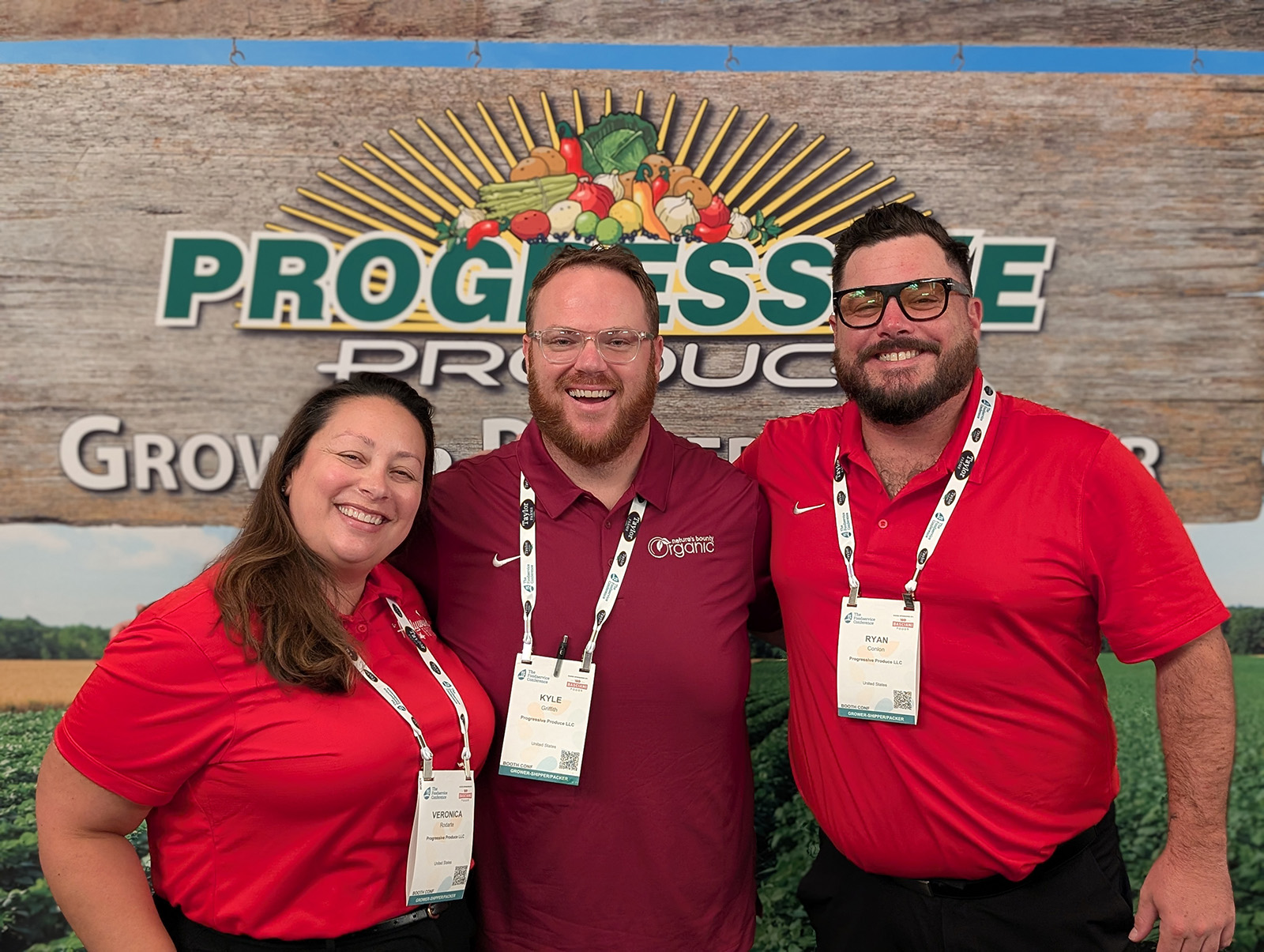 Veronica Rodarte, Kyle Griffith and Ryan Conlon of Progressive Produce.