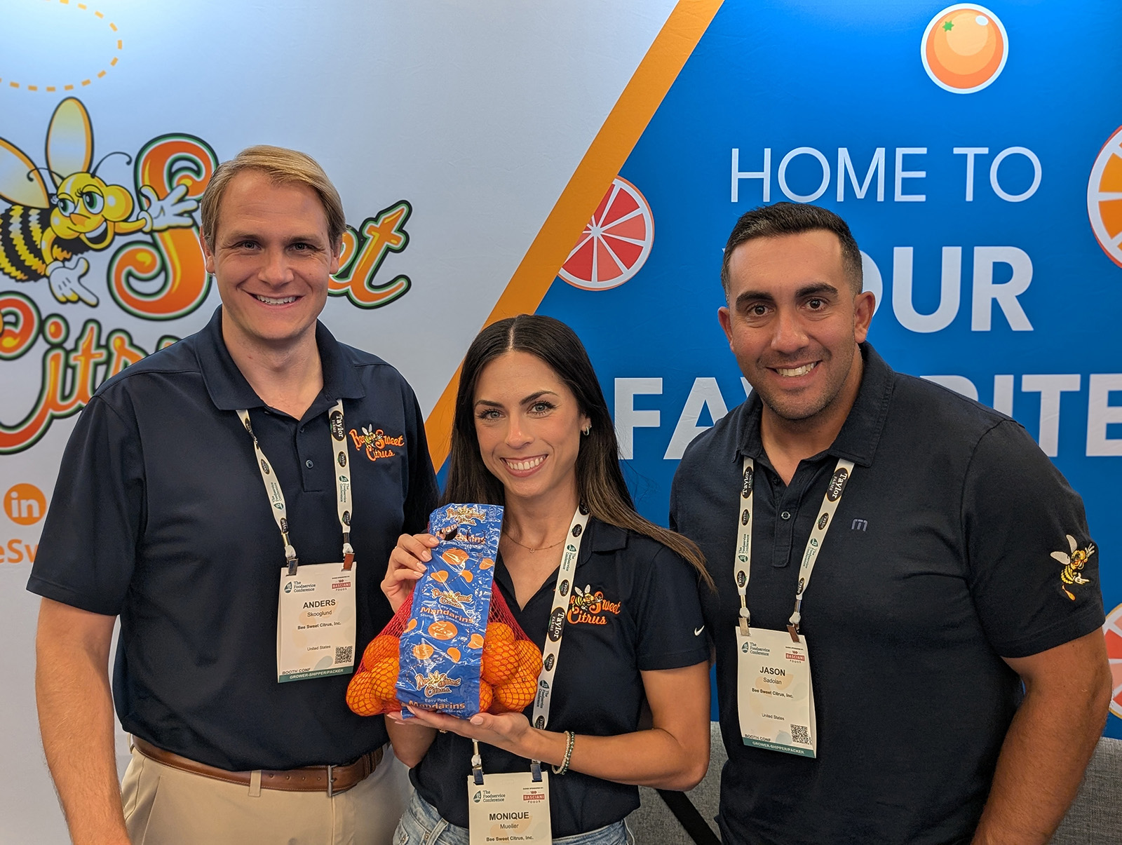 Anders Skooglund, Monique Mueller and Jason Sadoian of Bee Sweet Citrus.