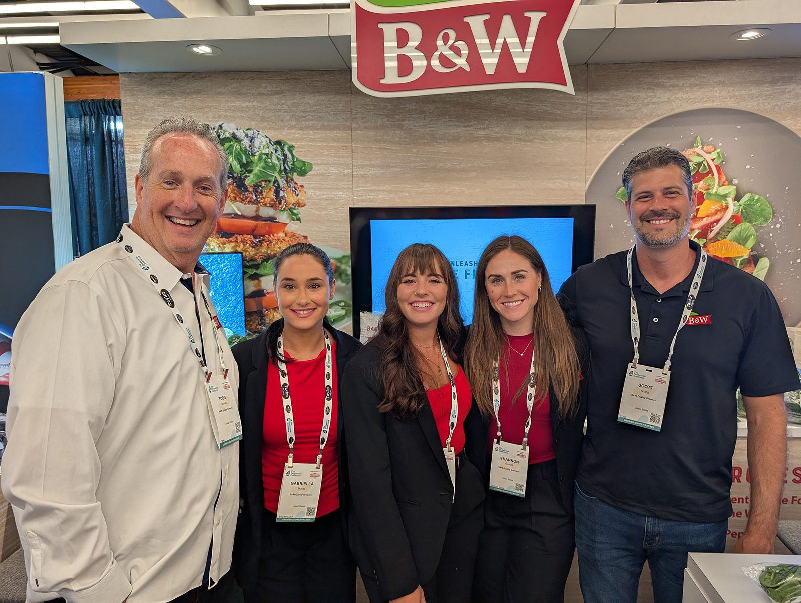 Todd Gosule, Gabriella Marad, Anna Klalwitter, Shannon Gosule and Scott Young of B&W Quality Growers.