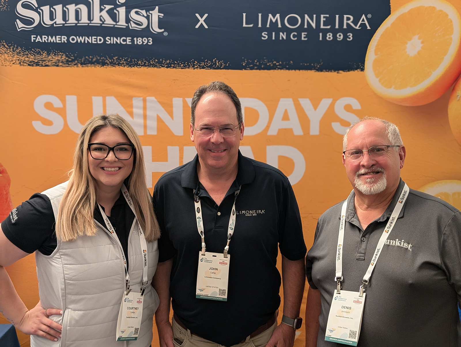 Courtney Carlson of Sunkist, John Carter of Limoniera and Dennis Jennish of Sunkist.