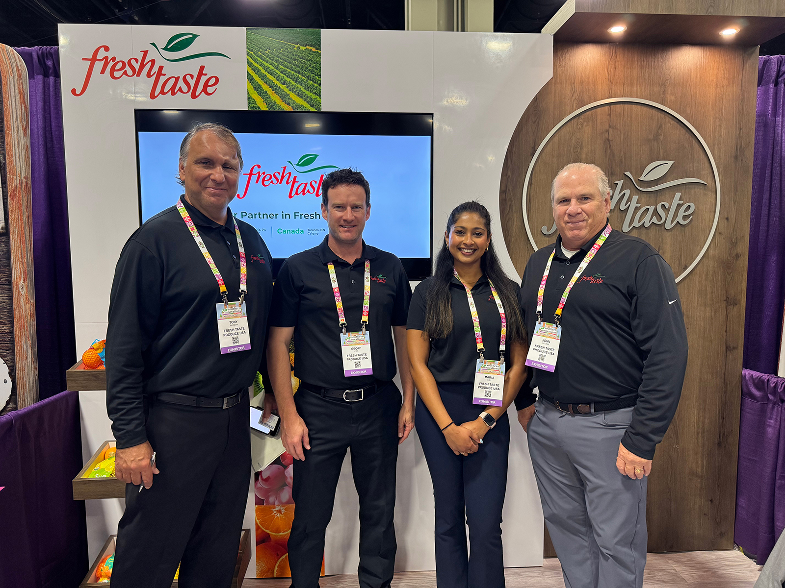 Tony Barreira, Geoff Kyle, Maria Siby and John McCann of Fresh Taste Produce USA.