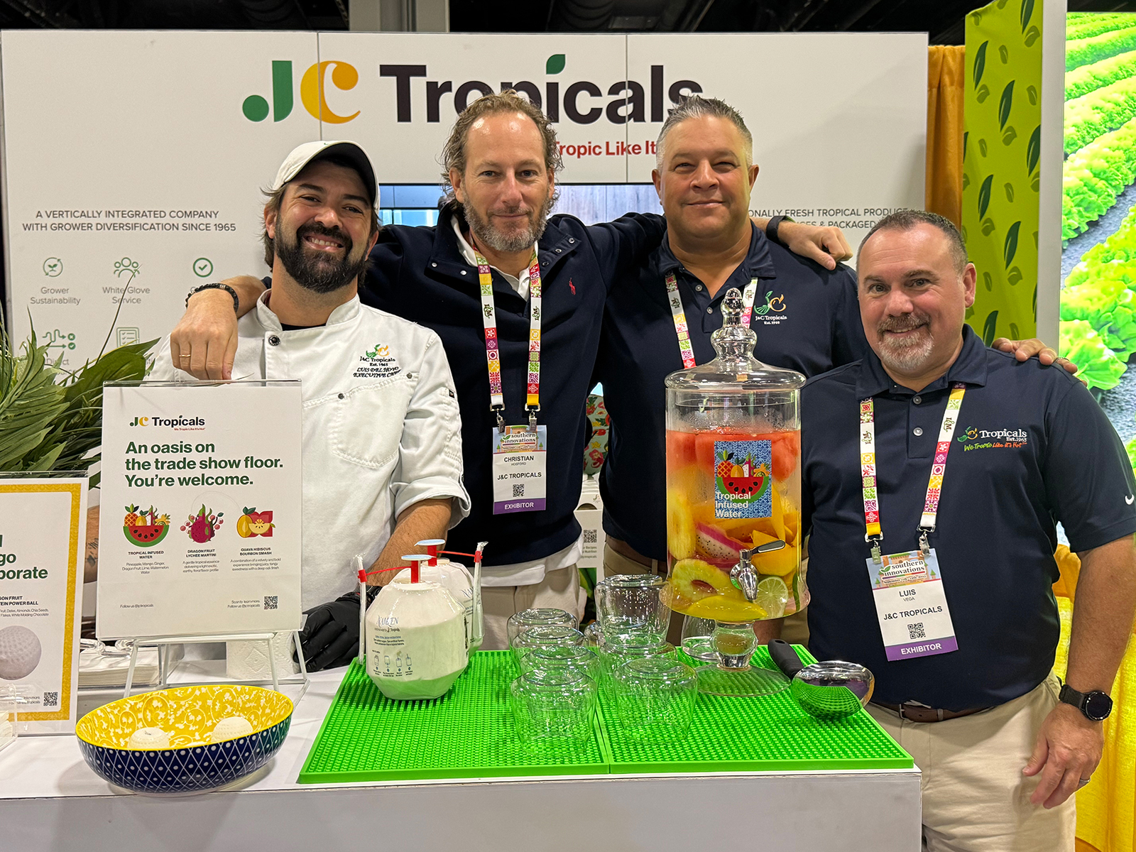 Executive Chef Luis del Hoyo, Christian Hosford, Tom Coufal and Luis Vega of J&C Tropicals.
