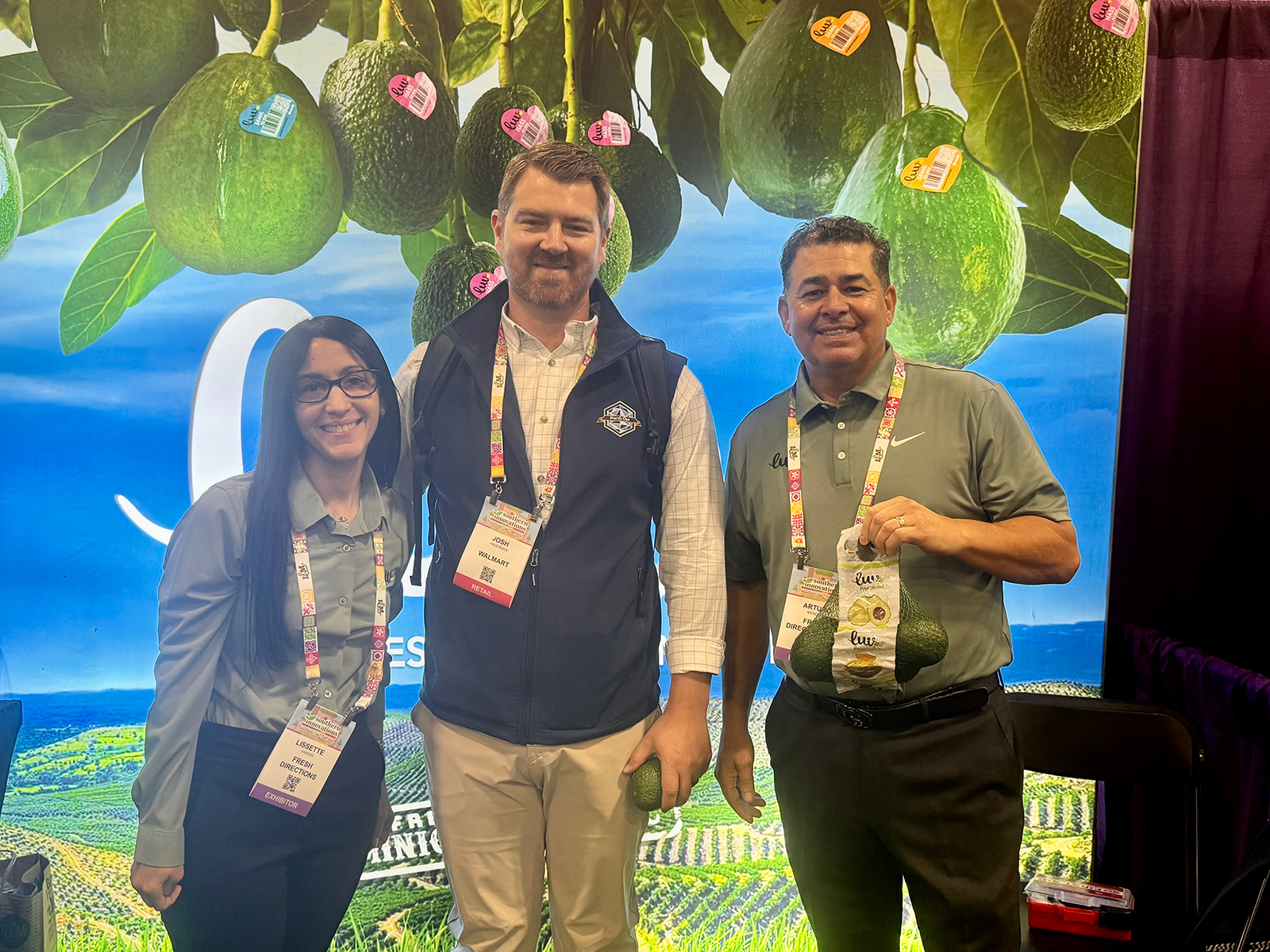 Lissette Vargas of Fresh Directions with Josh Hagerman of Walmart and Arturo Mendoza of Fresh Directions Intl.