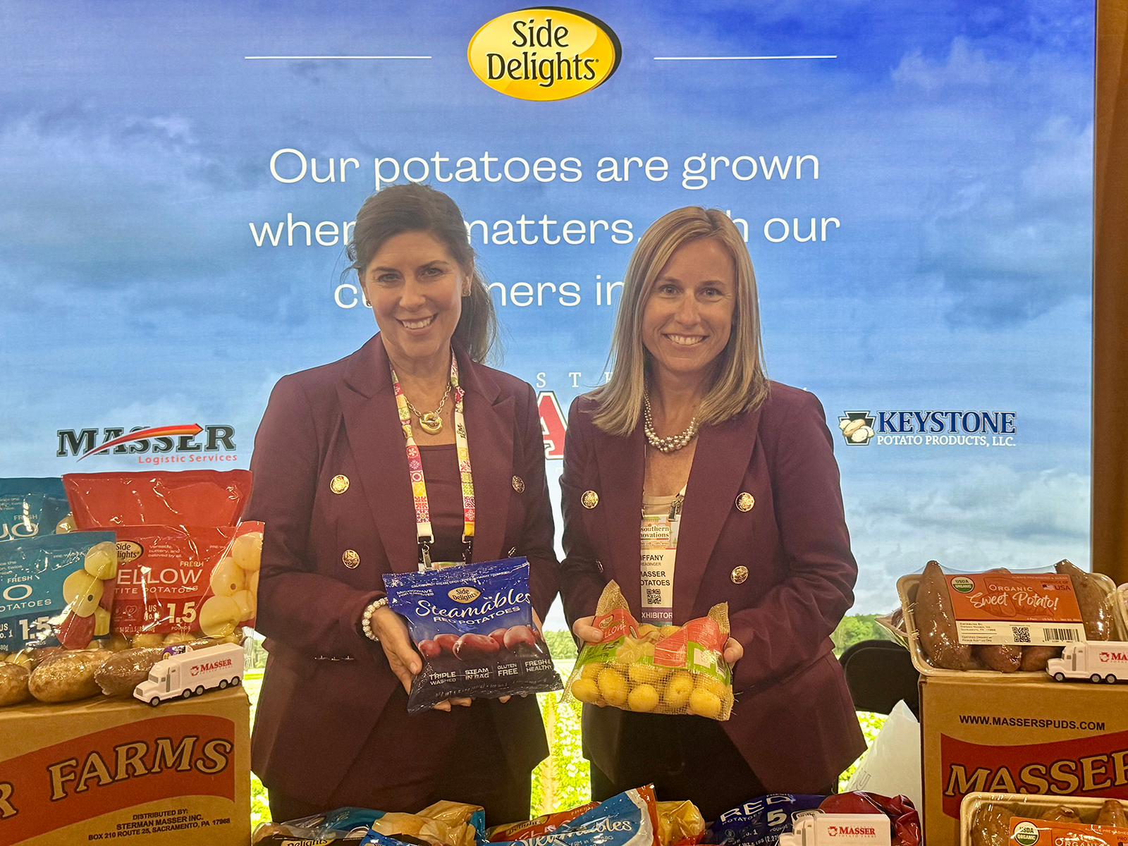Lela Reichart of Masser Family of Cos. with Tiffany Readinger of Masser Potatoes.