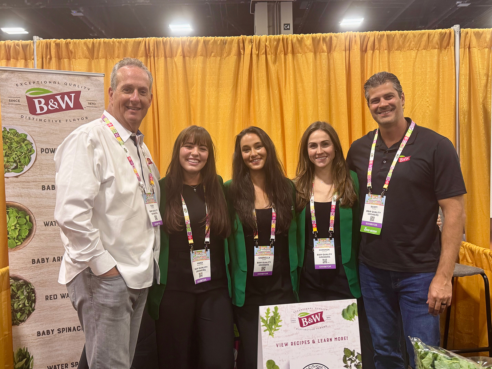Todd Gosule, Anna Klawitter, Gabriella Marad, Shannon Gosule and Scott Young of B&W Quality Growers.