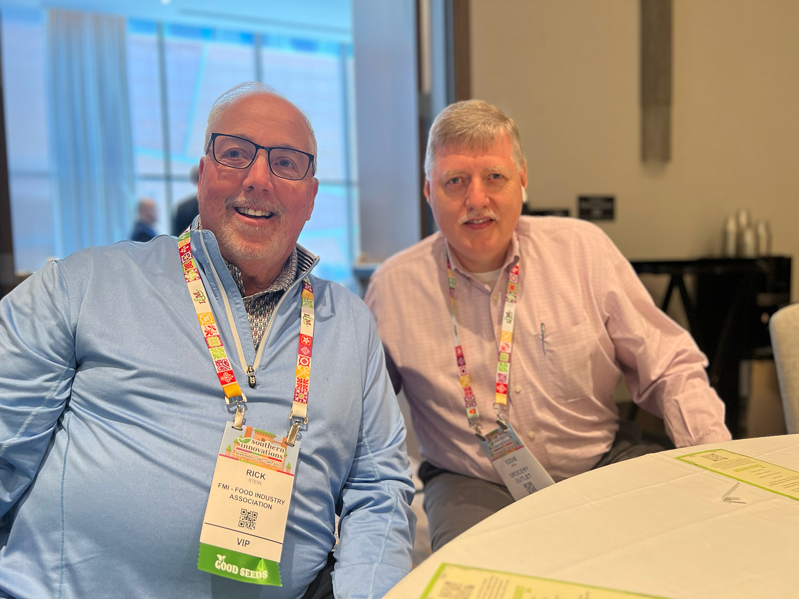 Rick Stein of FMI and Eddie Frye of Grocery Outlet.