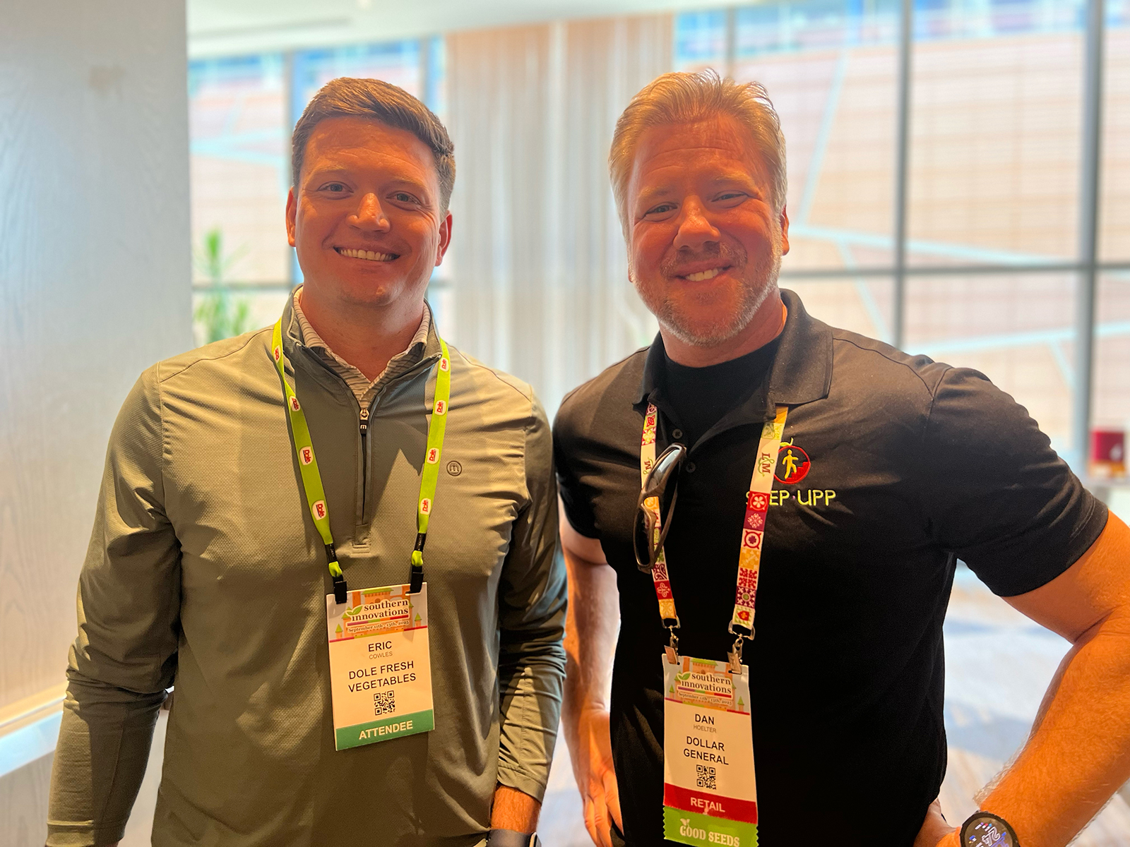 Eric Cowles of Dole Fresh Vegetables with Dan Hoelter of Dollar General.