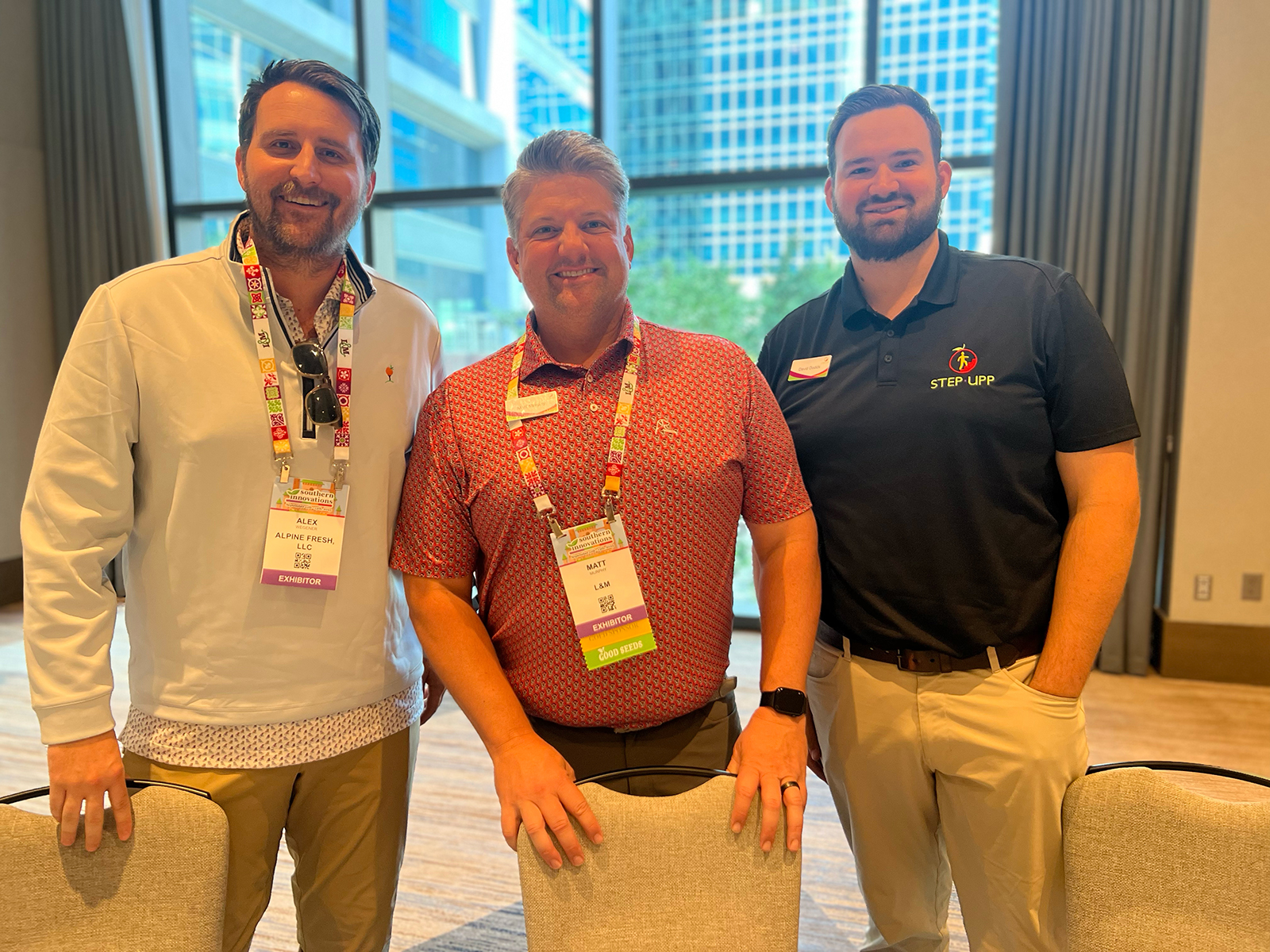 Alex Wegener of Alpine Fresh, Matt Murphy of L&M and David Dodds of Meijer.