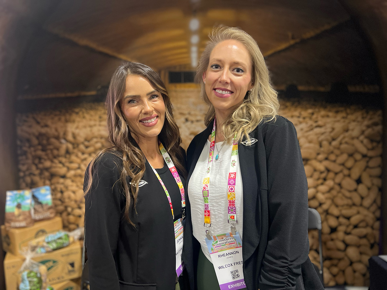 At the Wilcox Fresh booth promoting the high-quality potato crop from Idaho were Jenna Owens and Rheannon Jones.