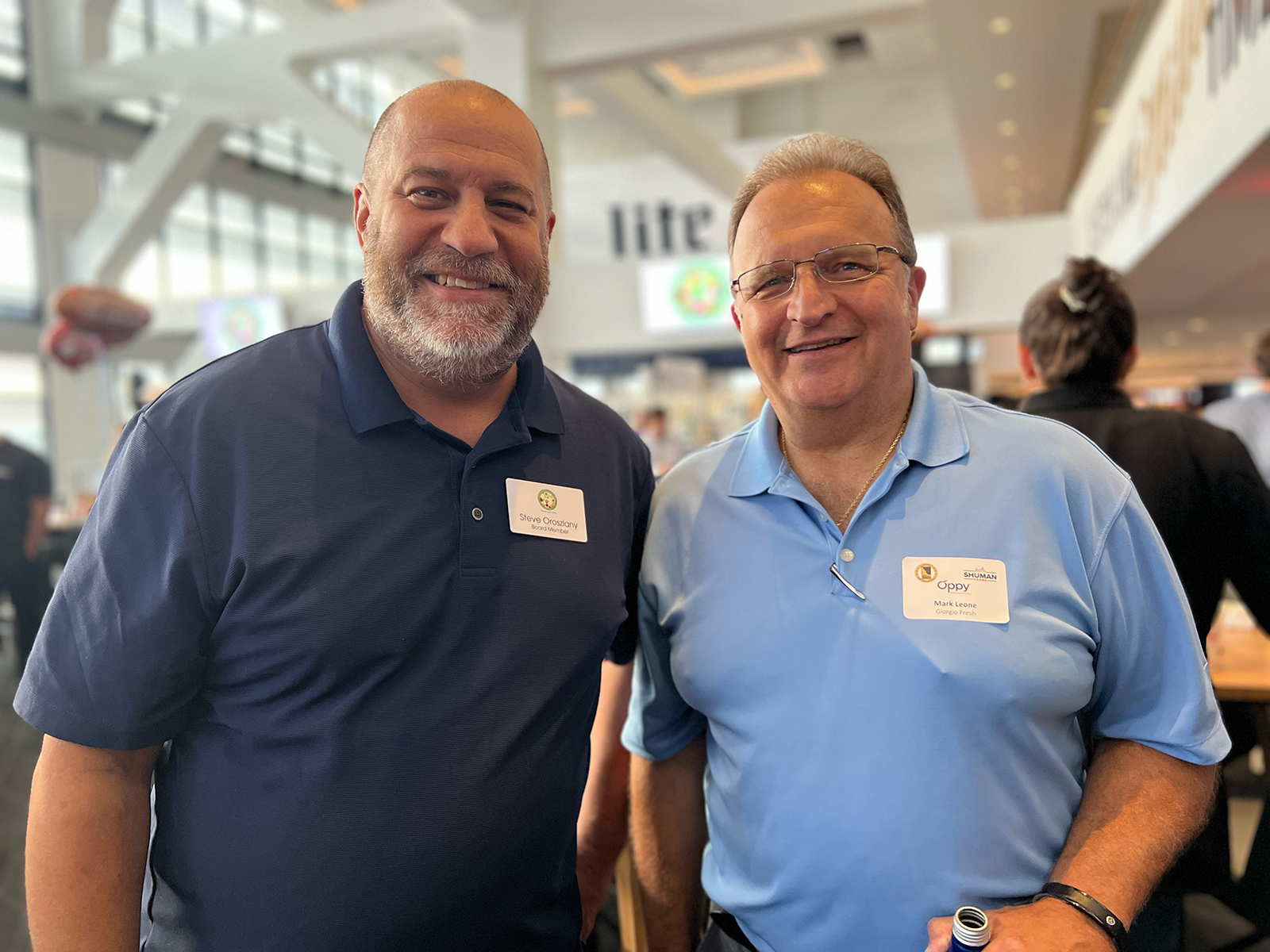 Steve Oroszlany of Village Super Market and Mark Leone of Giorgio Fresh.