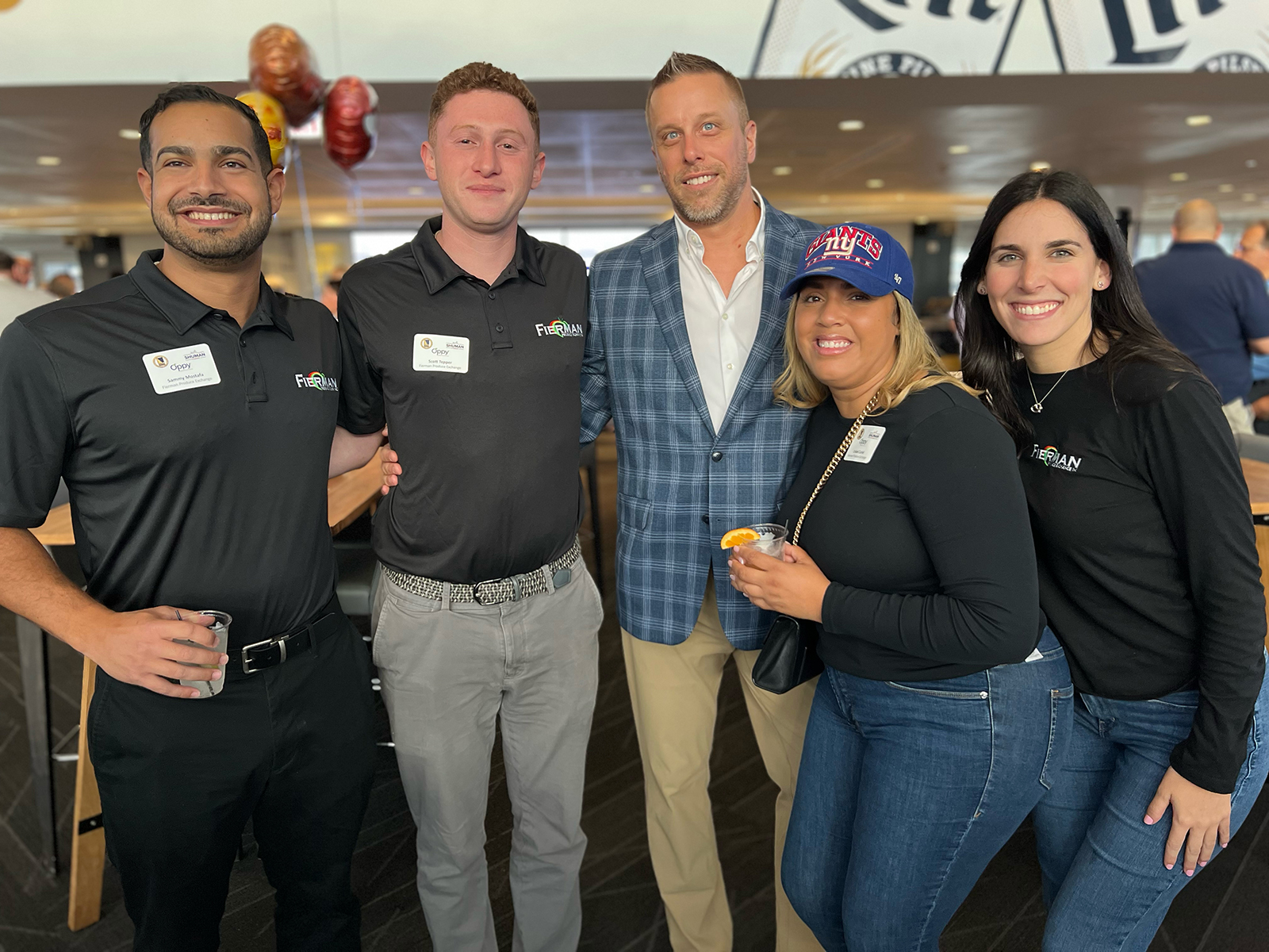 Matt Zapczynski (center) of the Idaho Potato Commission with Sammy Mostafa, Scott Tepper, Crisbel Curiel and Judy Fierman of Fierman Produce Exchange.