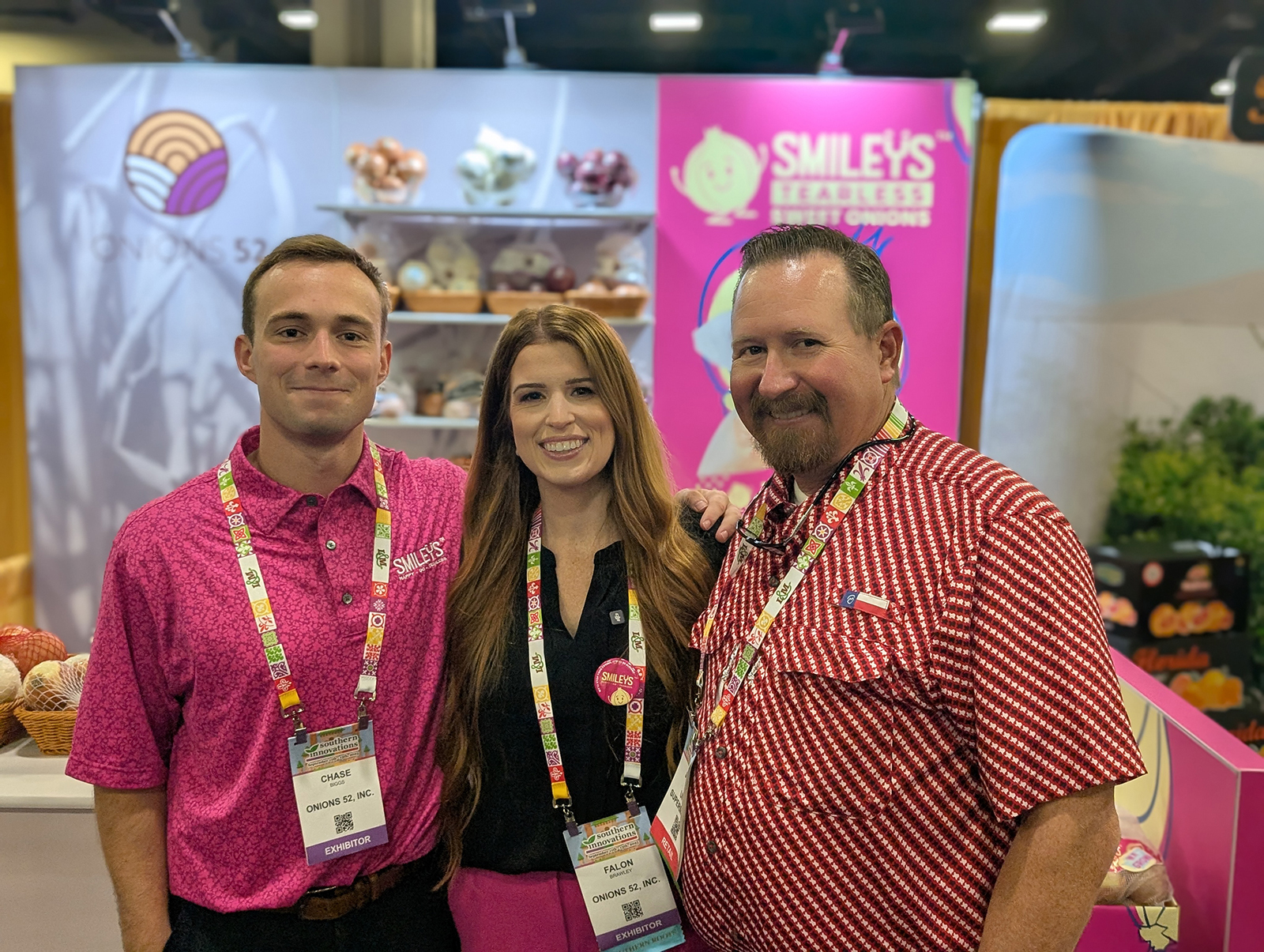 Chase Biggs and Falon Brawley of Onions 52 with Joseph Bunting of United Supermarkets.