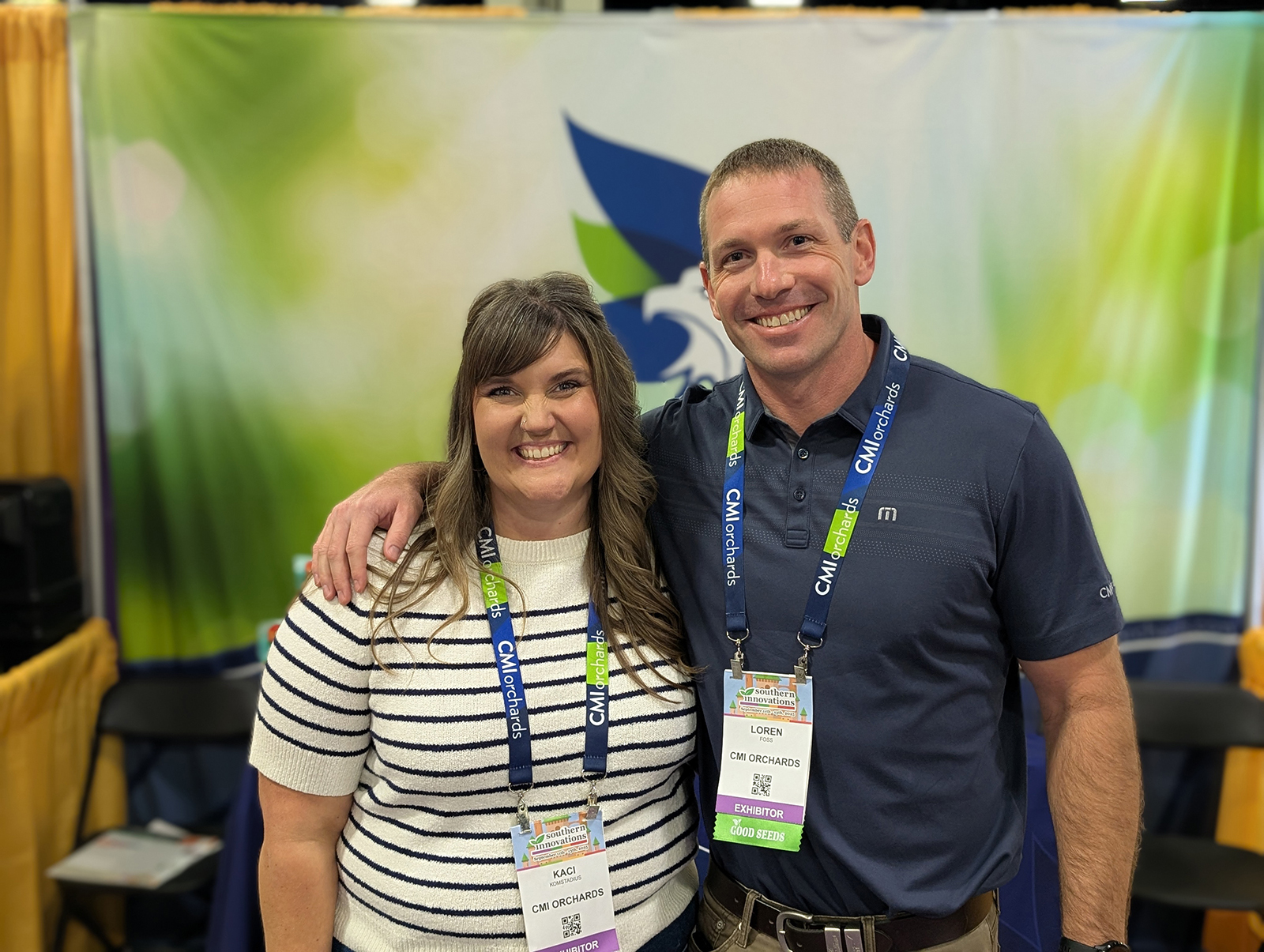 Kaci Komstadius and Loren Foss of CMI Orchards.