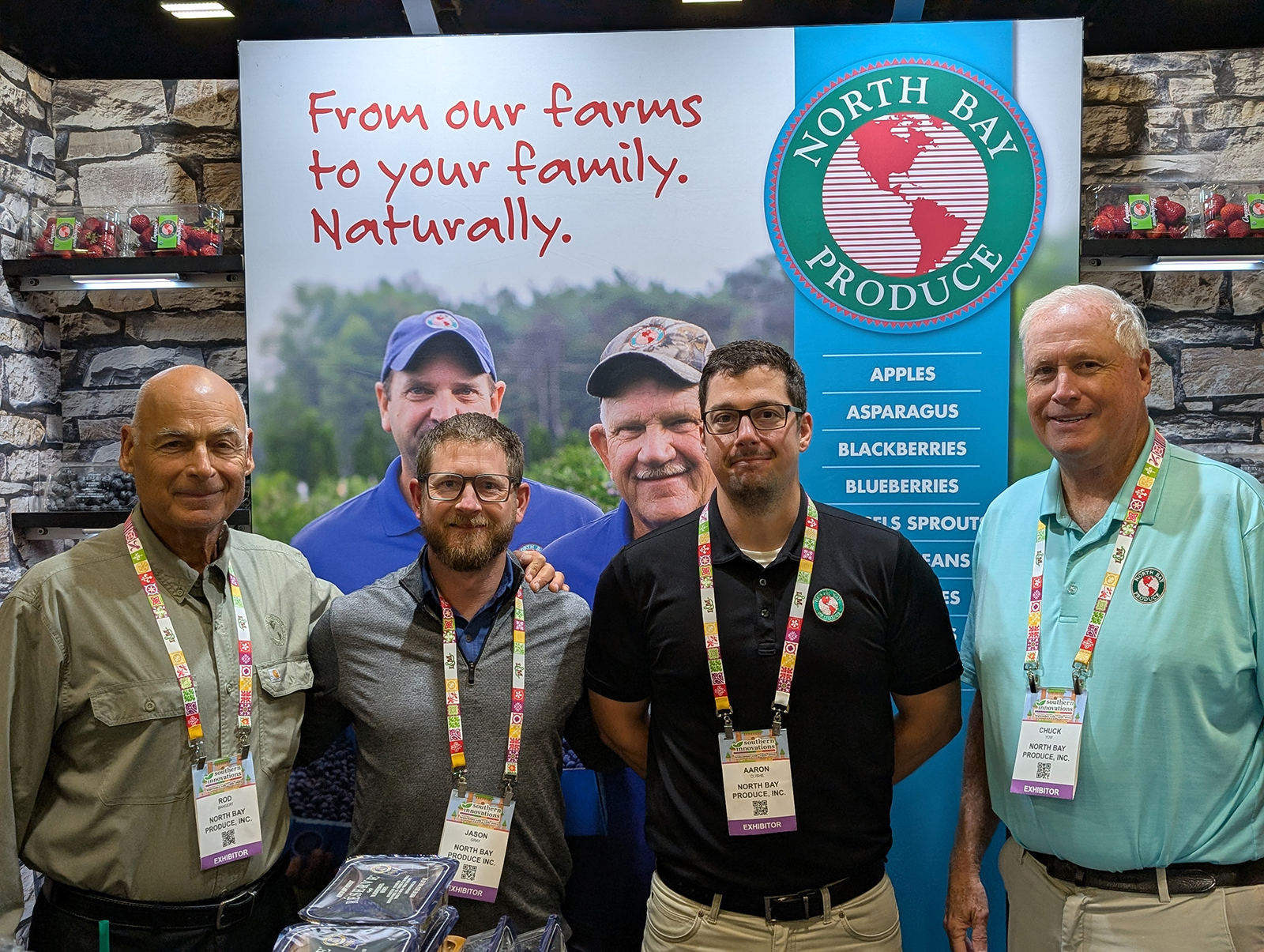 Rod Bangert, Jason Gray, Aaron Clishe and Chuck Yow of North Bay Produce.