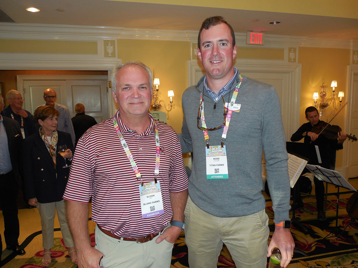 Sloan Lott of Bland Farms with Ross Williams of Titan Farms.
