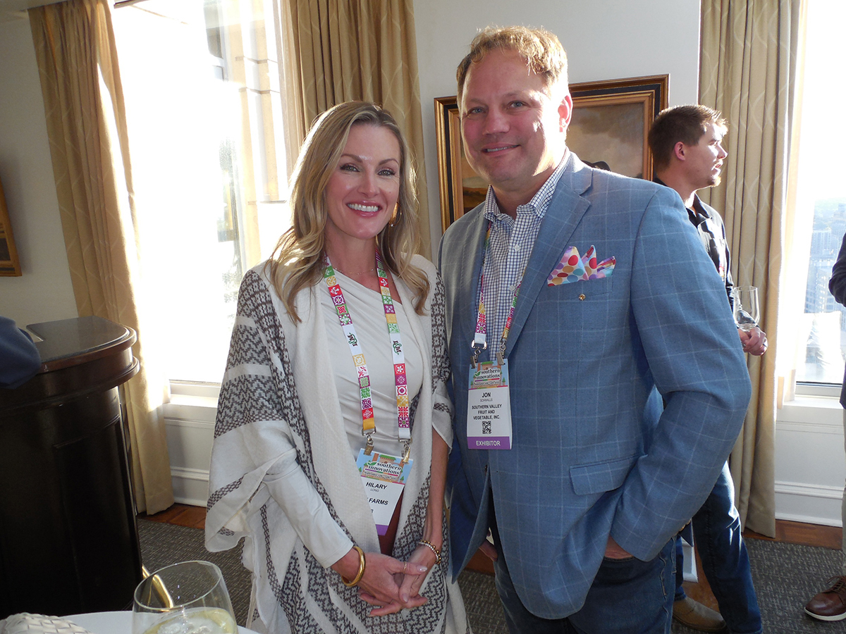 Hilary Long of Frey Farms with Jon Schwalls of Southern Valley Fruit & Vegetable Inc.