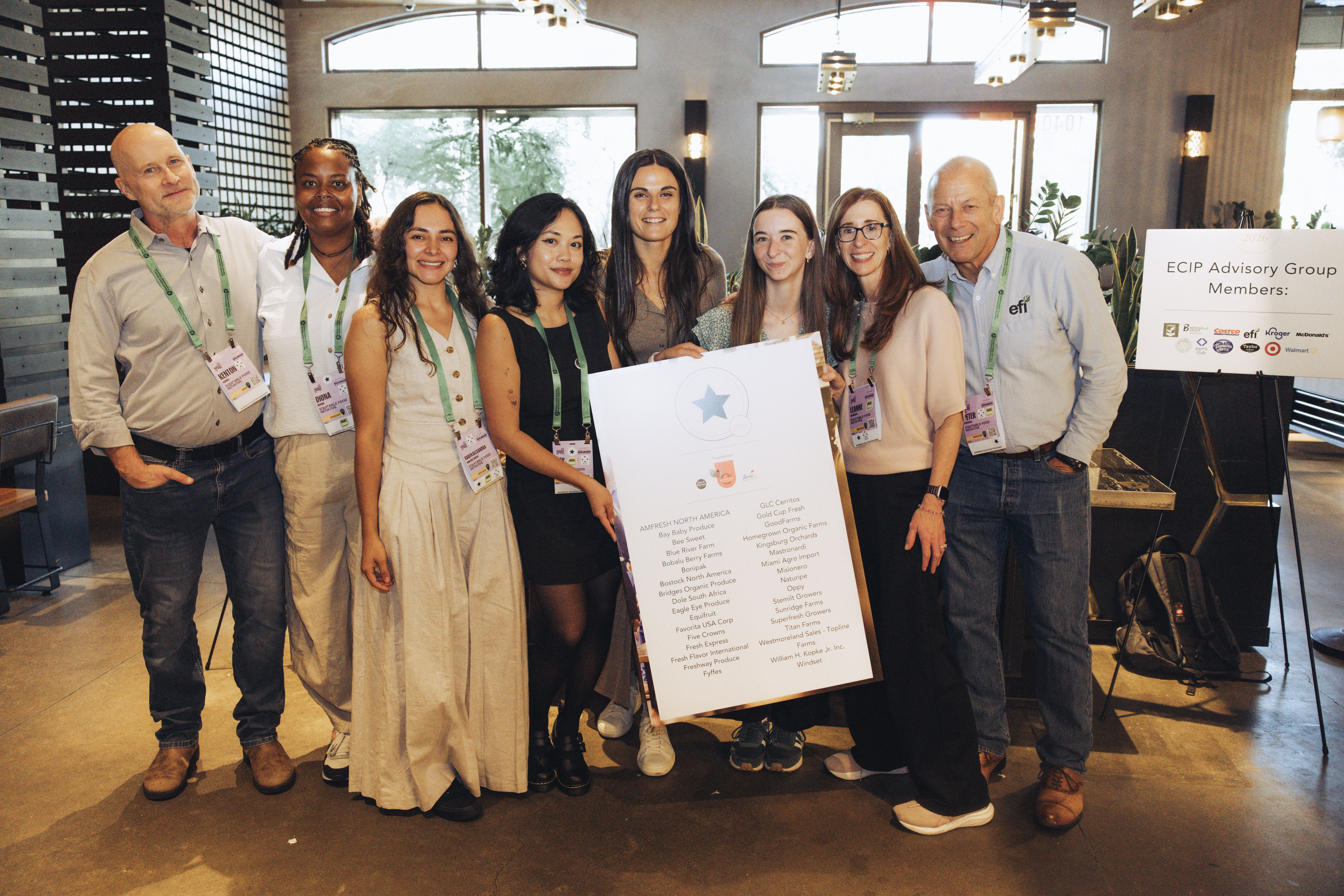 Kenton Harmer, Diona Monroe, Alexandra Martinez, Sky Navarro, Madelyn Edlin, Kailyn Ruzzamenti, LeAnne Ruzzamenti and Peter O'Driscoll of EFI.