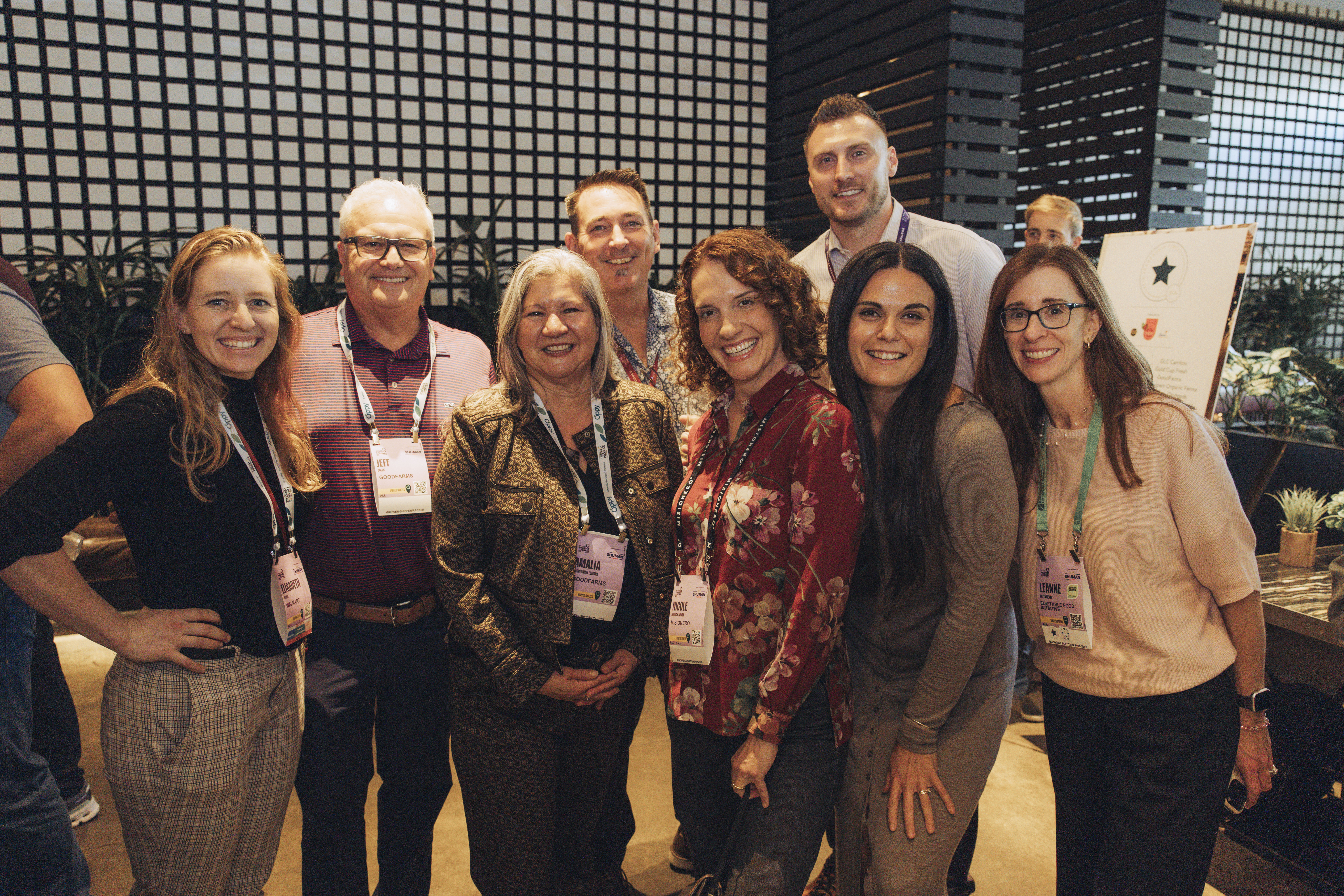 Elisabeth Dooty of Walmart, Jeff Boles and Amalia Zimmerman-Lommel of GoodFarms, Derek Eager and Stan Otremba of Bonipak, Nicole Zapata, Misionero, Madelyn Edlin and LeAnne Ruzzamenti of EFI.