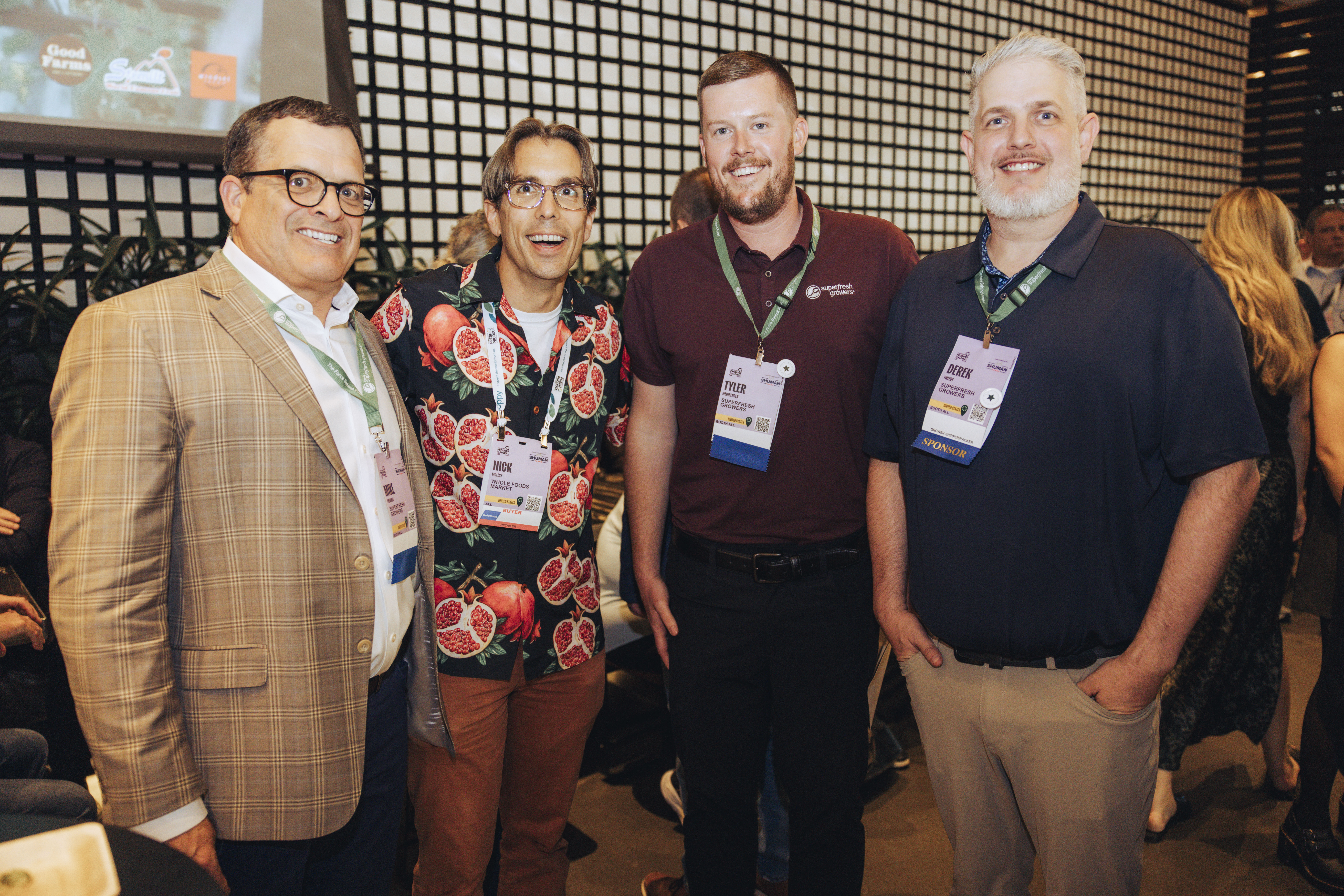Mike Preacher of Superfresh Growers, Nick Moless of Whole Foods Market, Tyler Weinbender and Derek Tweedy of Superfresh Growers.
