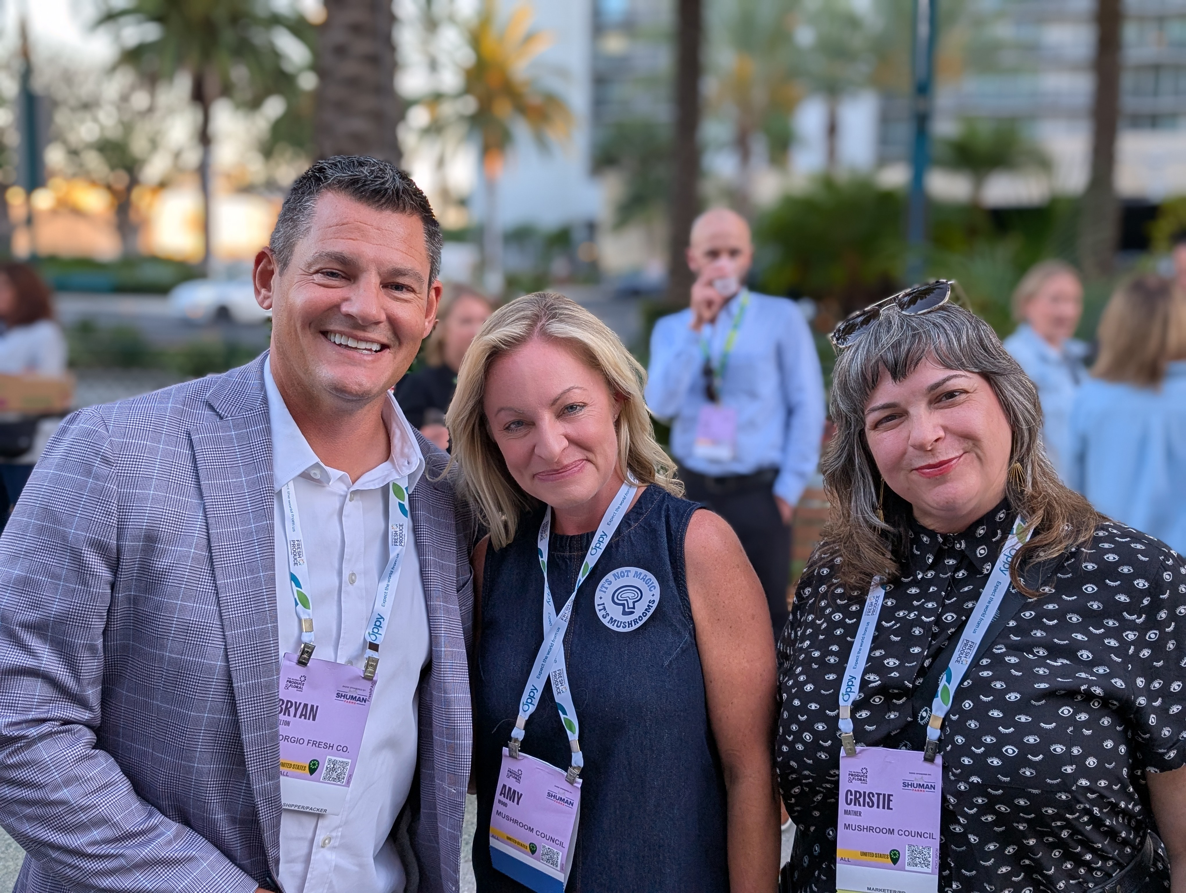 Bryan Shelton of Georgio Fresh with Amy Wood and Cristie Mather of Mushroom Council.