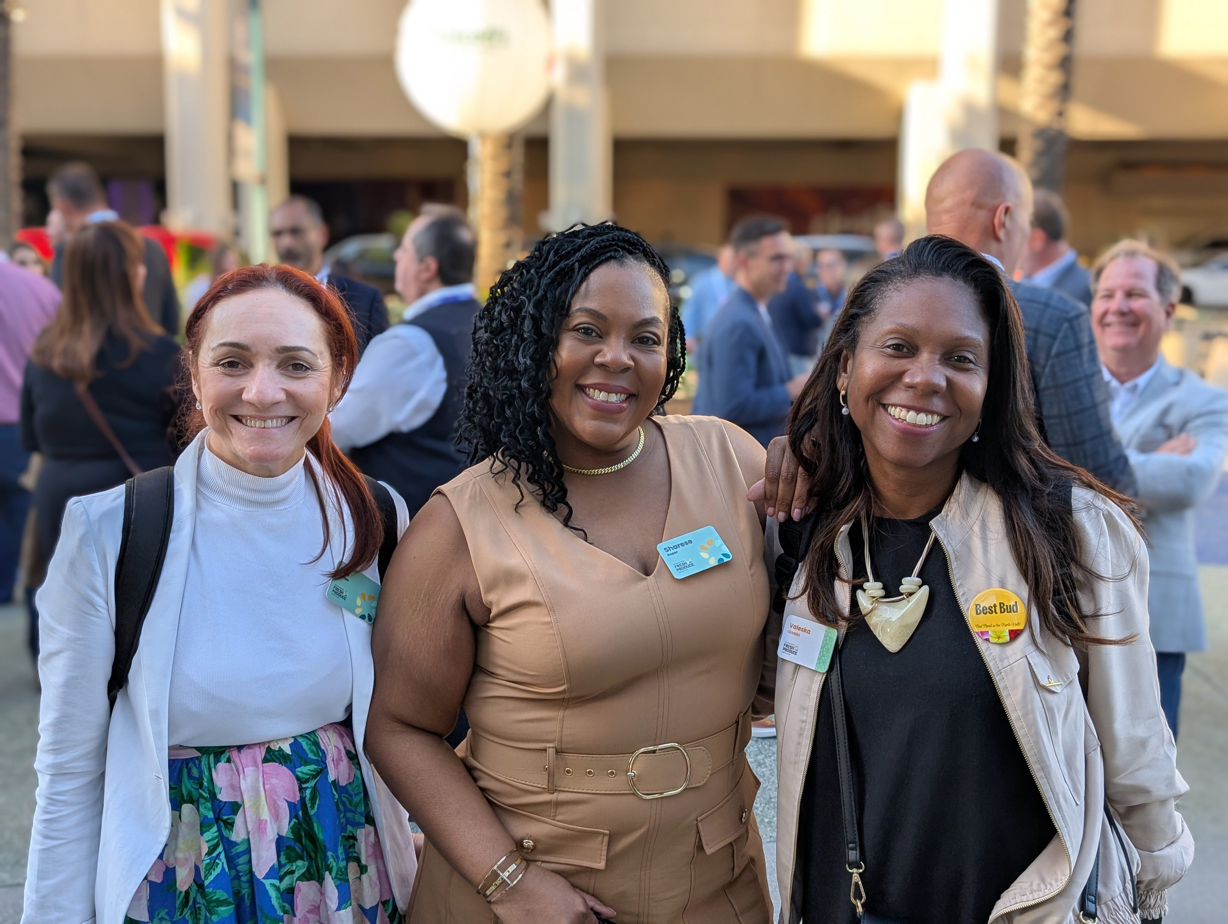 Dal Gomes, Sharese Roper and Valeska Oliveira of the International Fresh Produce Association.