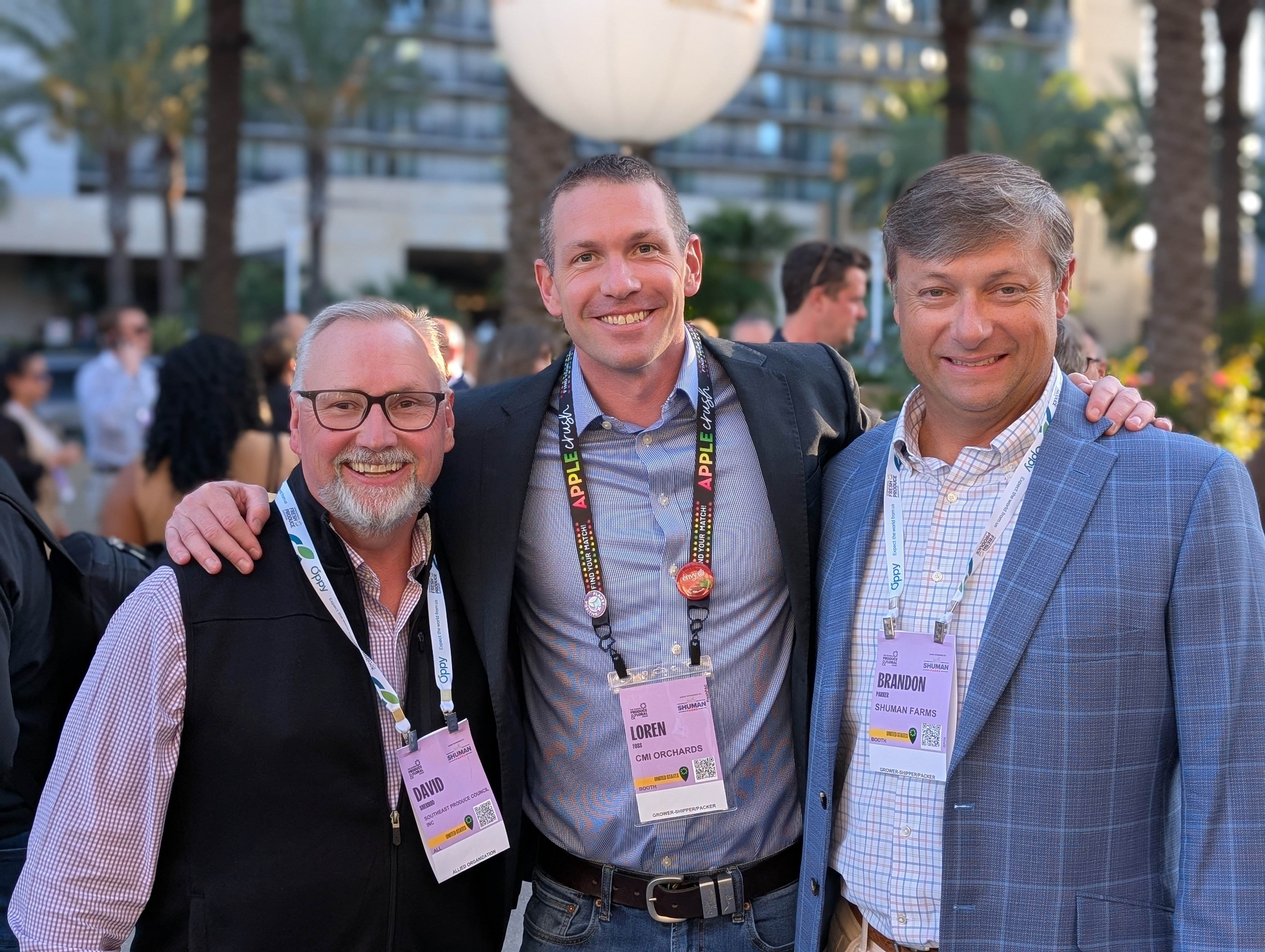 David Sherrod of the SEPC, Loren Foss of CMI Orchards and Brandon Parker of Shuman Farms.