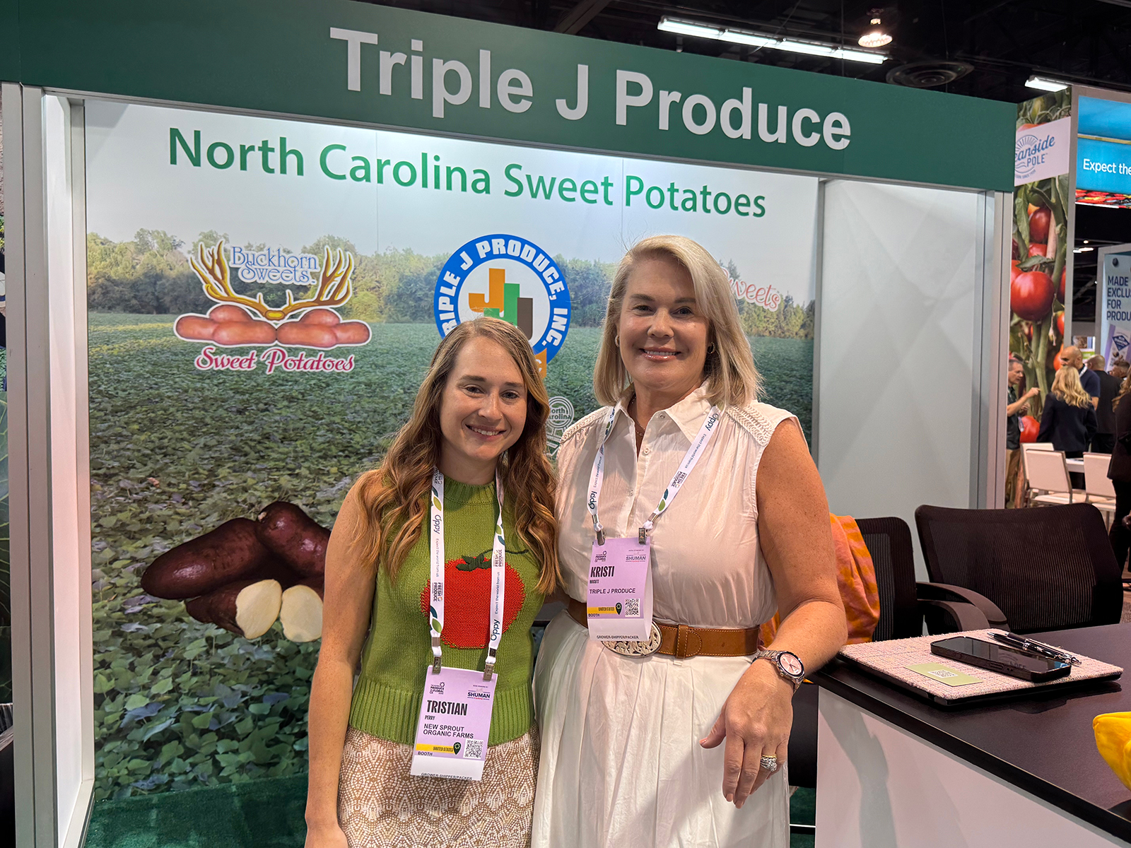 Tristian Perry and Kristi Hocutt of Triple J Produce.