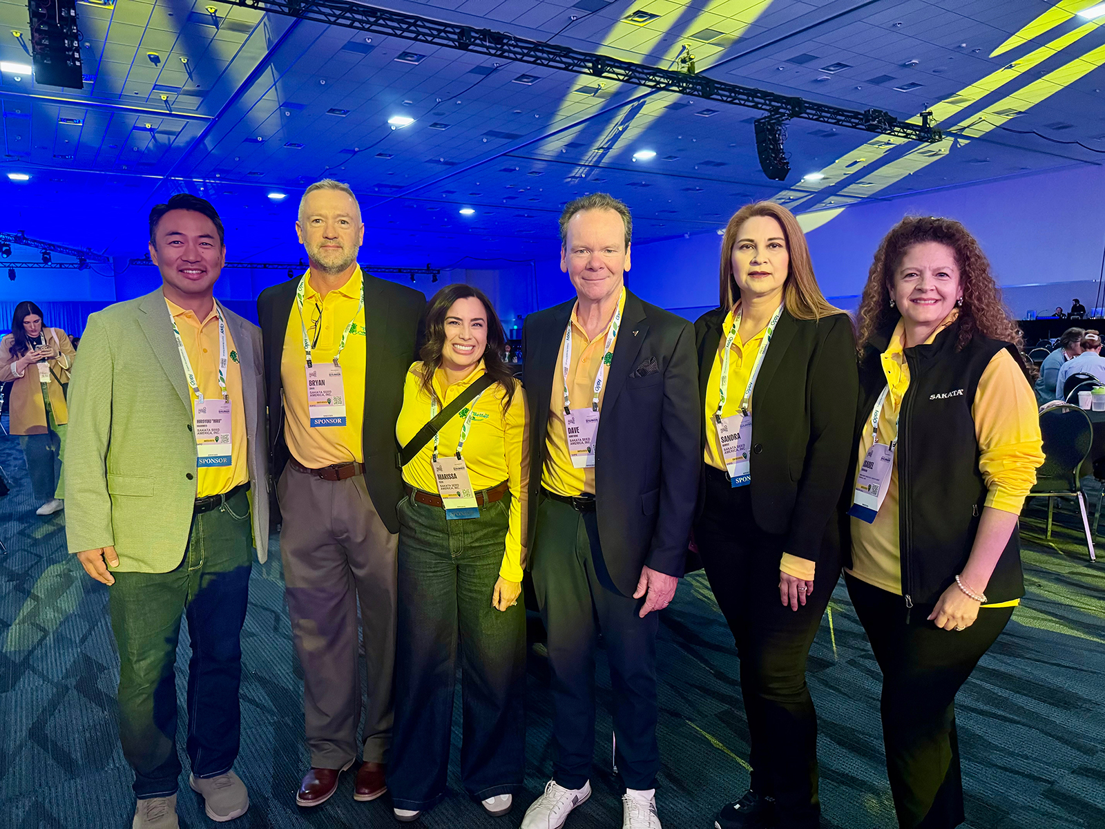 Hiroyuki (Hiro) Hashimoto, Bryan Zingel, Marissa Telfer, Dave Armstong, Sandra Ramirez and Isabel Fuenzalida of Sakata Seed America.