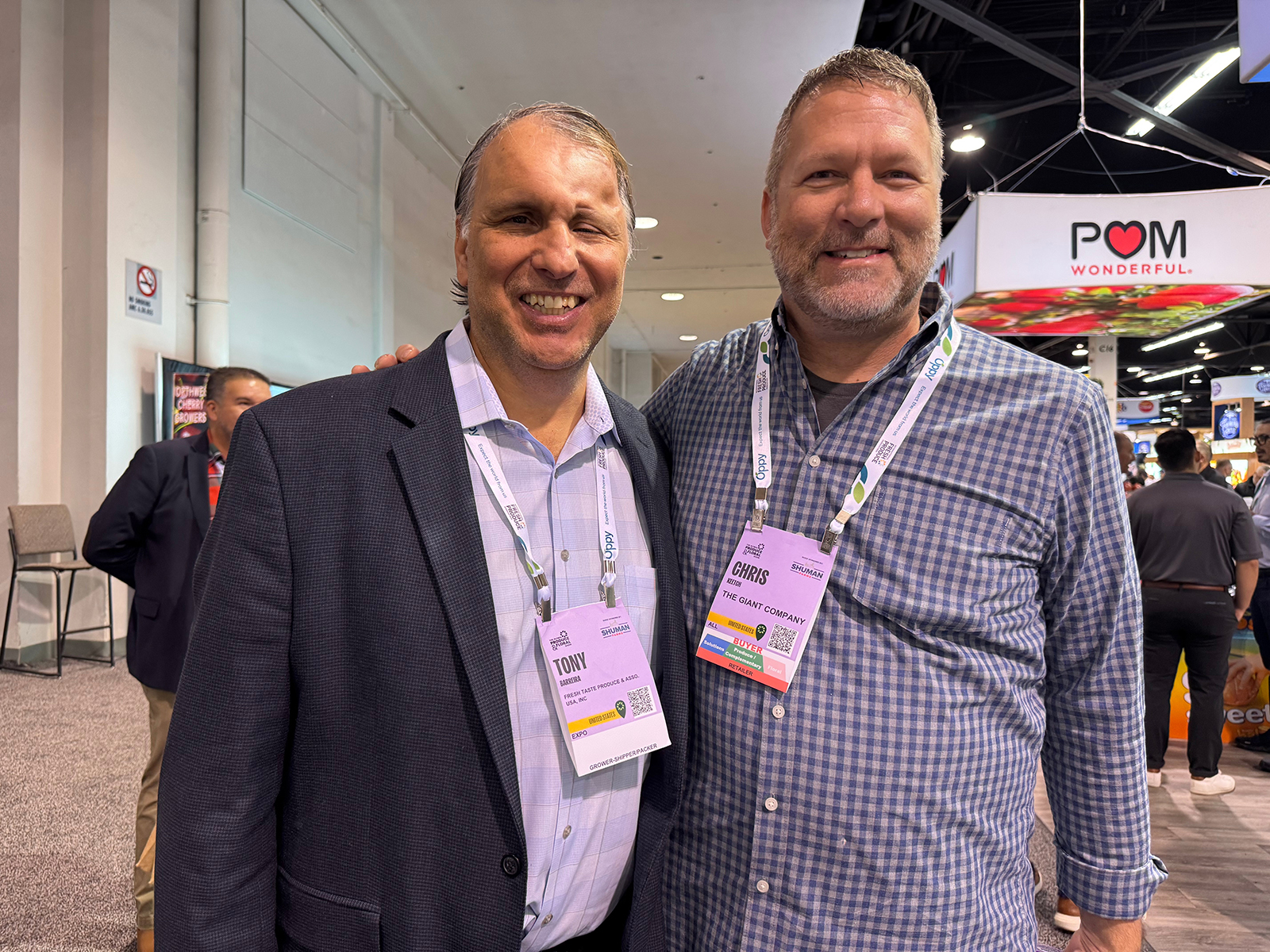 Tony Barreira of Fresh Taste Produce and Chris Keetch of the Giant Co.
