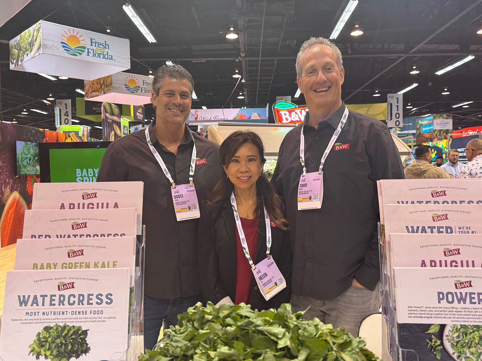 Scott Young, Helen Tay and Todd Gosule of B&W Quality Growers.