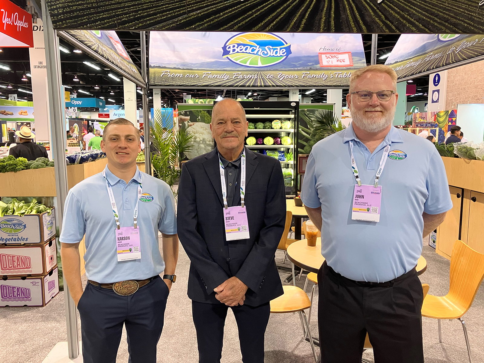 Karson Mebane, Steve Adlesh and John Shaw of Beachside Produce. 
