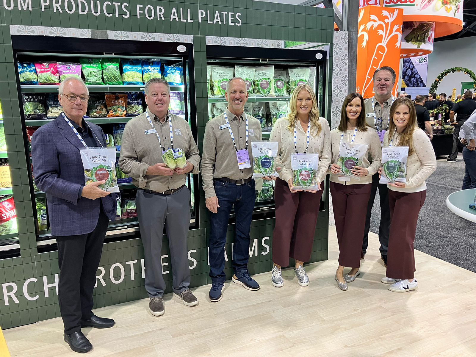 Steve Church, Brian Bengard, Greg Corrigan, Tracy Carranza, Loree Dowse, Kate Dutra and Ernst Van Eeghen of Church Bros. Farms. 