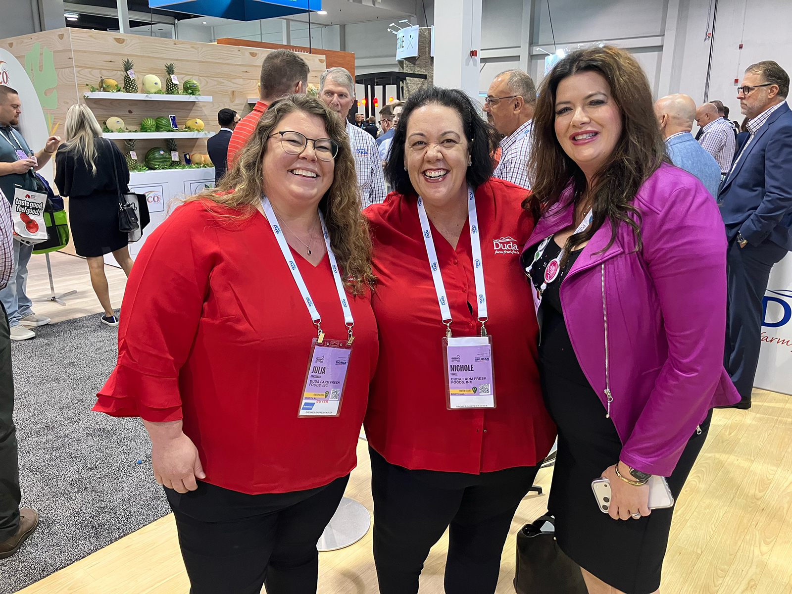 Julia Harshman and Nichole Towell of Duda Farm Fresh Foods with Lori Taylor of The Produce Moms.